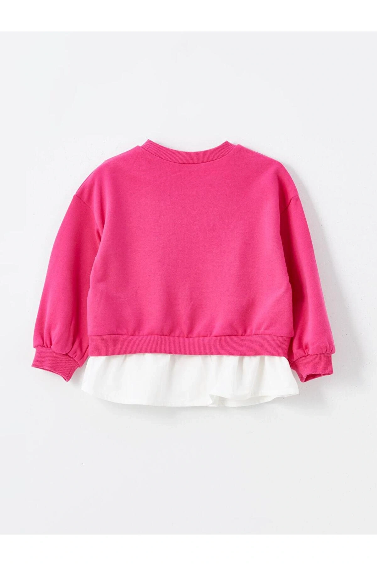 Bisiklet Yaka Uzun Kollu Baskılı Kız Bebek Sweatshirt (W4)