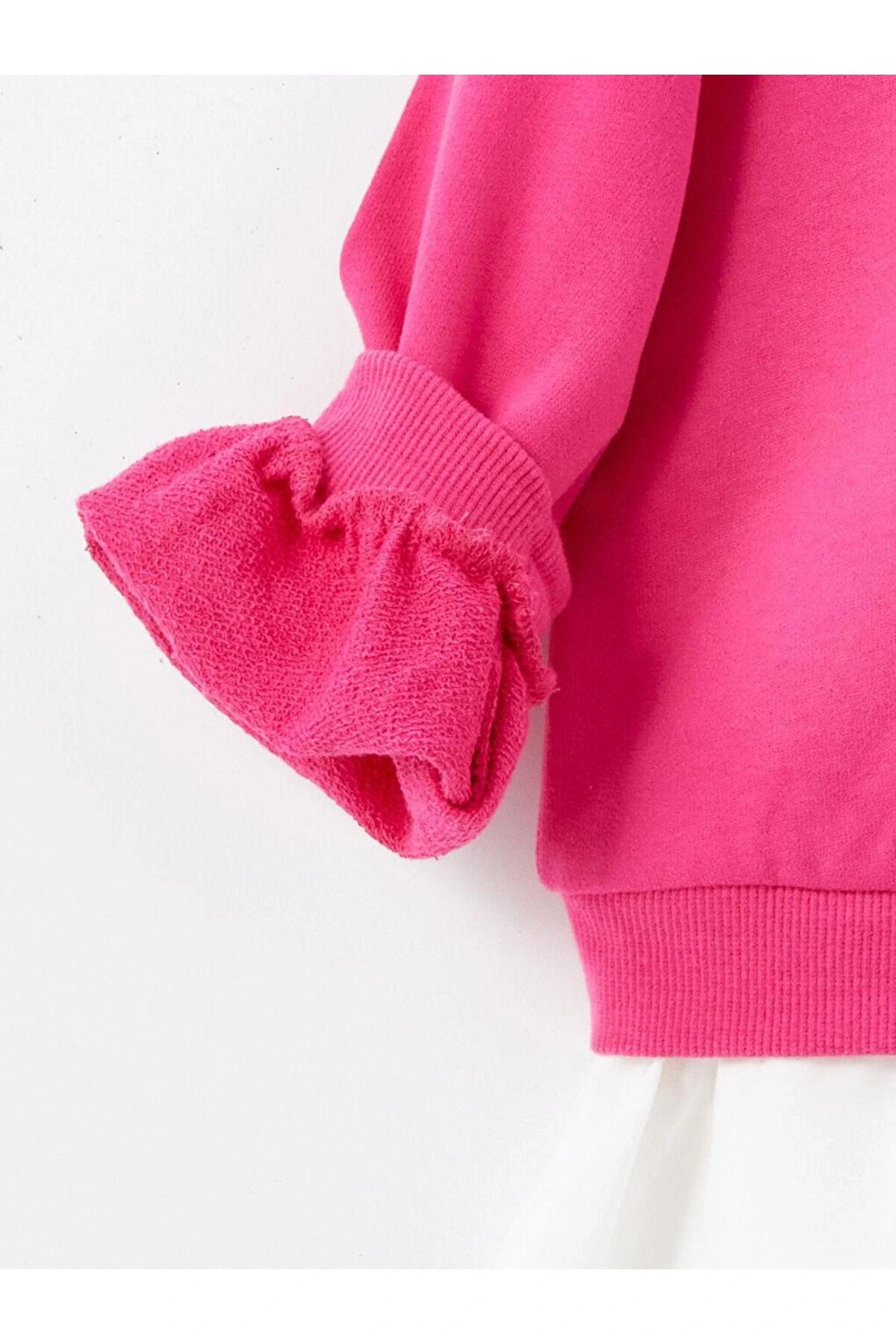 Bisiklet Yaka Uzun Kollu Baskılı Kız Bebek Sweatshirt (W4)