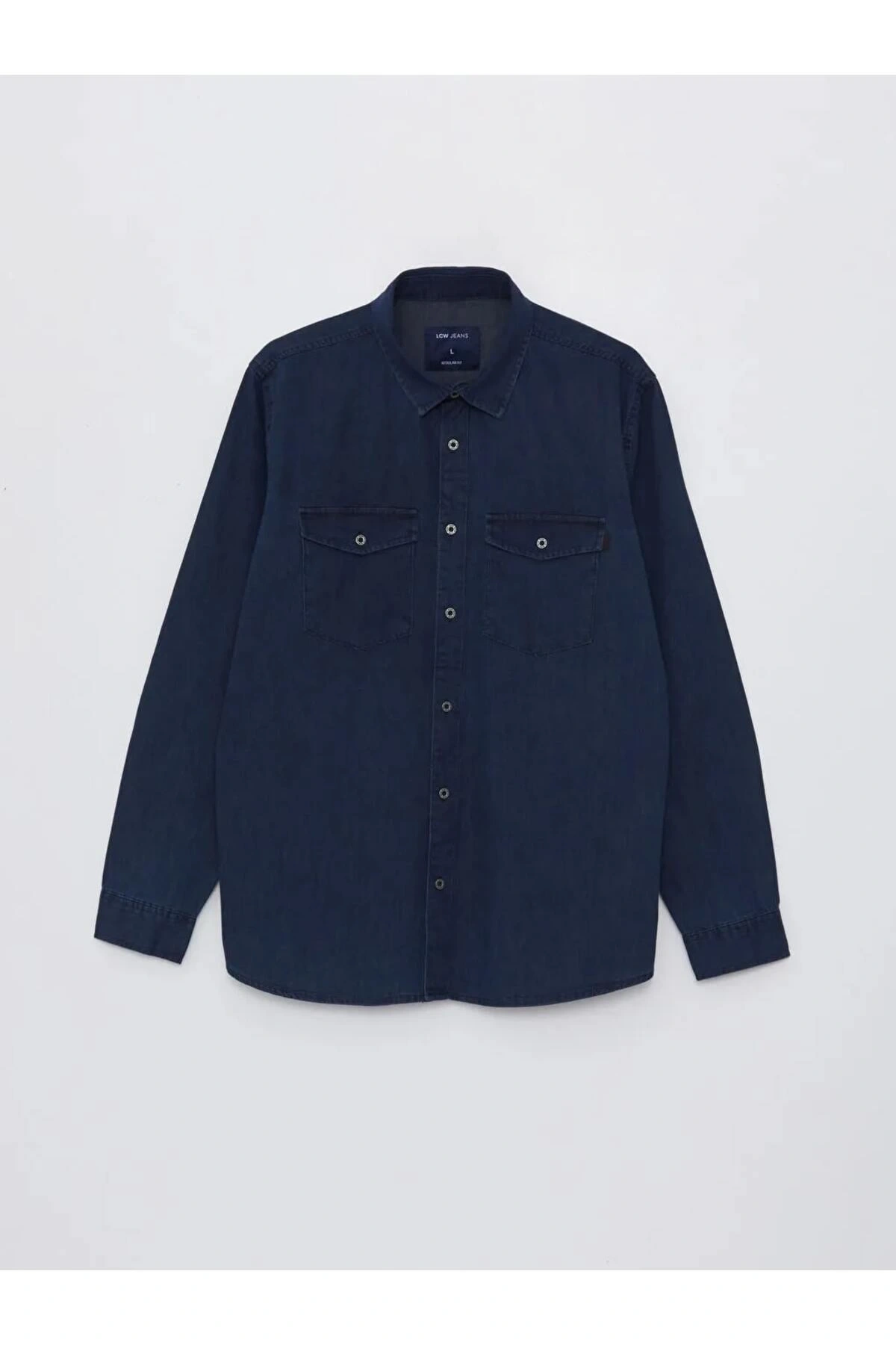 LCW Jeans İndigo Regular Fit Uzun Kollu Erkek Jean Gömlek
