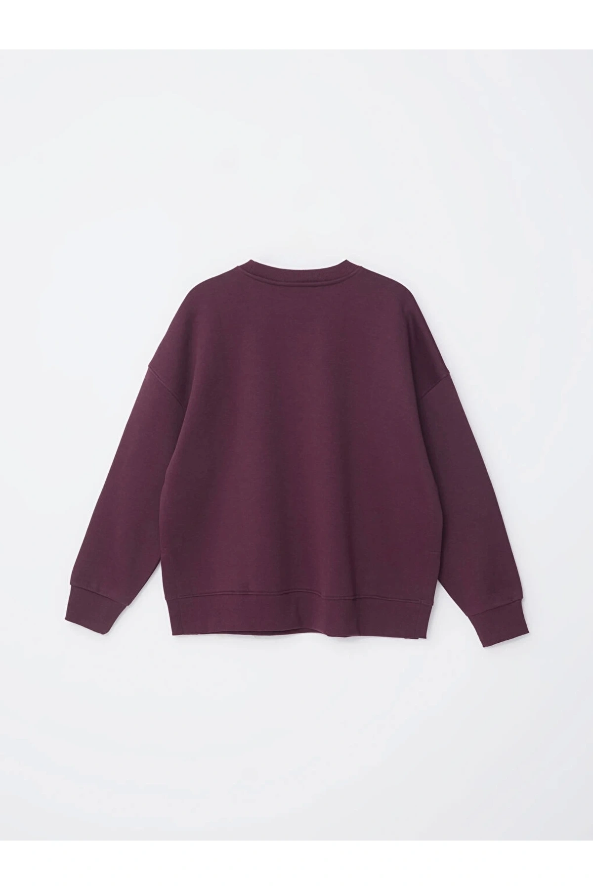 LCW Vision Mürdüm Bisiklet Yaka Baskılı Oversize Kadın Kalın Sweatshirt
