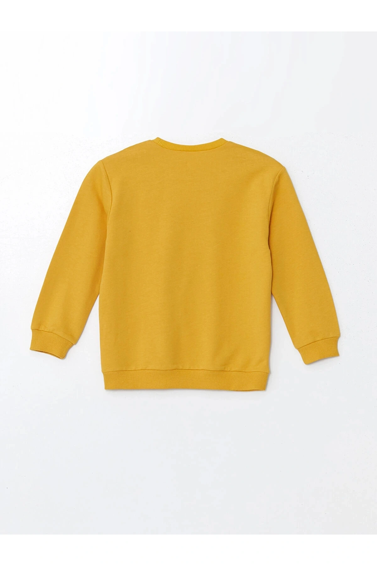 LCW Kids Sari Bisiklet Yaka Uzun Kollu Baskılı Erkek Bebek Sweatshirt ve Eşofman Alt 2li Takım