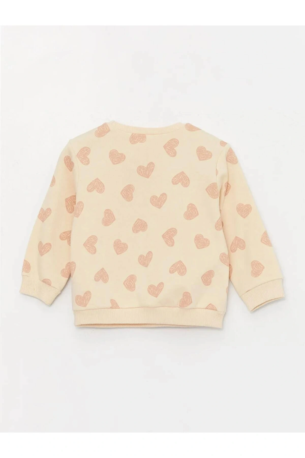 LCW baby Ekru Bisiklet Yaka Uzun Kollu Baskılı Kız Bebek Sweatshirt ve Tayt 2li Takım