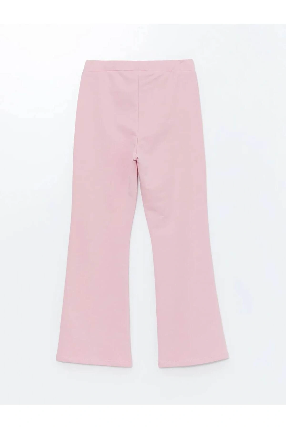 LCW Kids Ekru Bisiklet Yaka Baskılı Uzun Kollu Kız Çocuk Sweatshirt ve Tayt