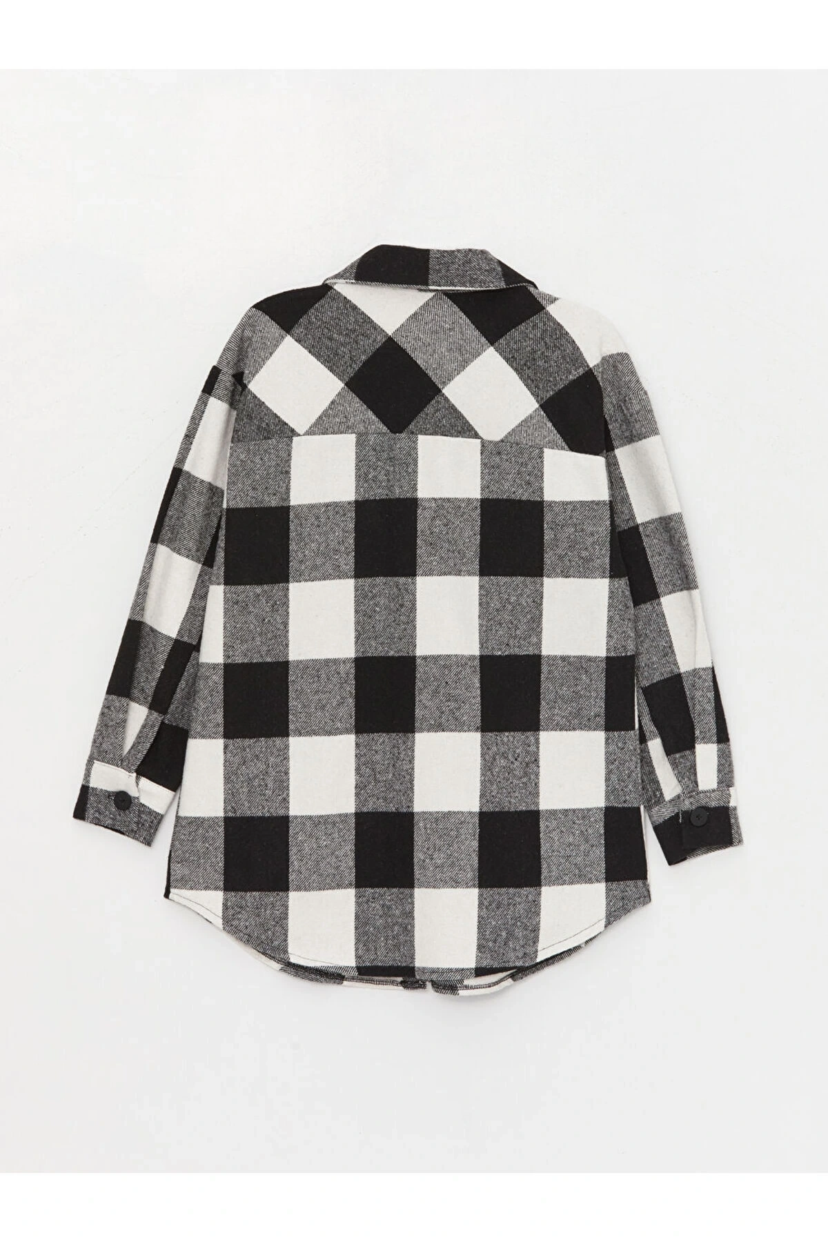 Siyah Ekose Uzun Kollu Hamile Oduncu Gömlek Ceket