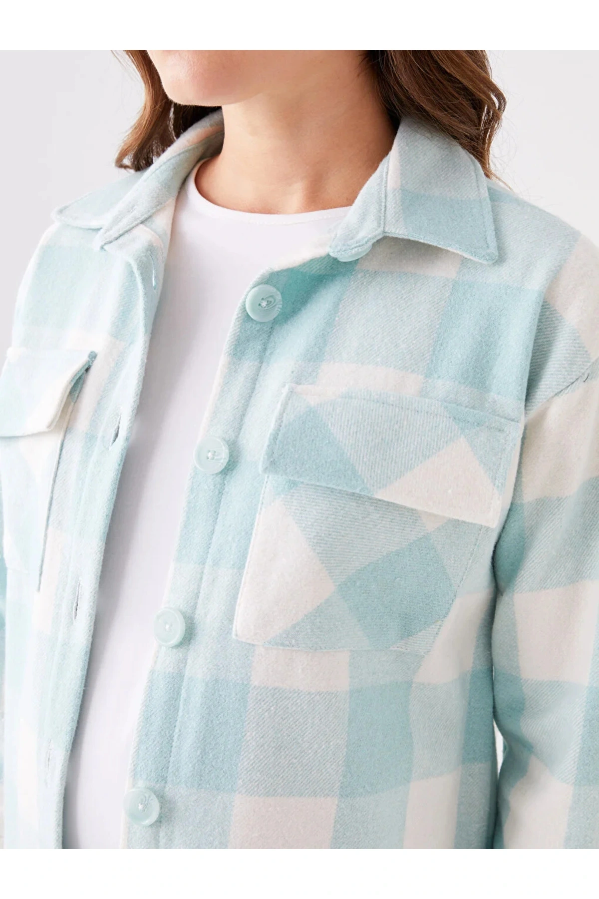 Maternity Ekose Uzun Kollu Hamile Oduncu Gömlek Ceket