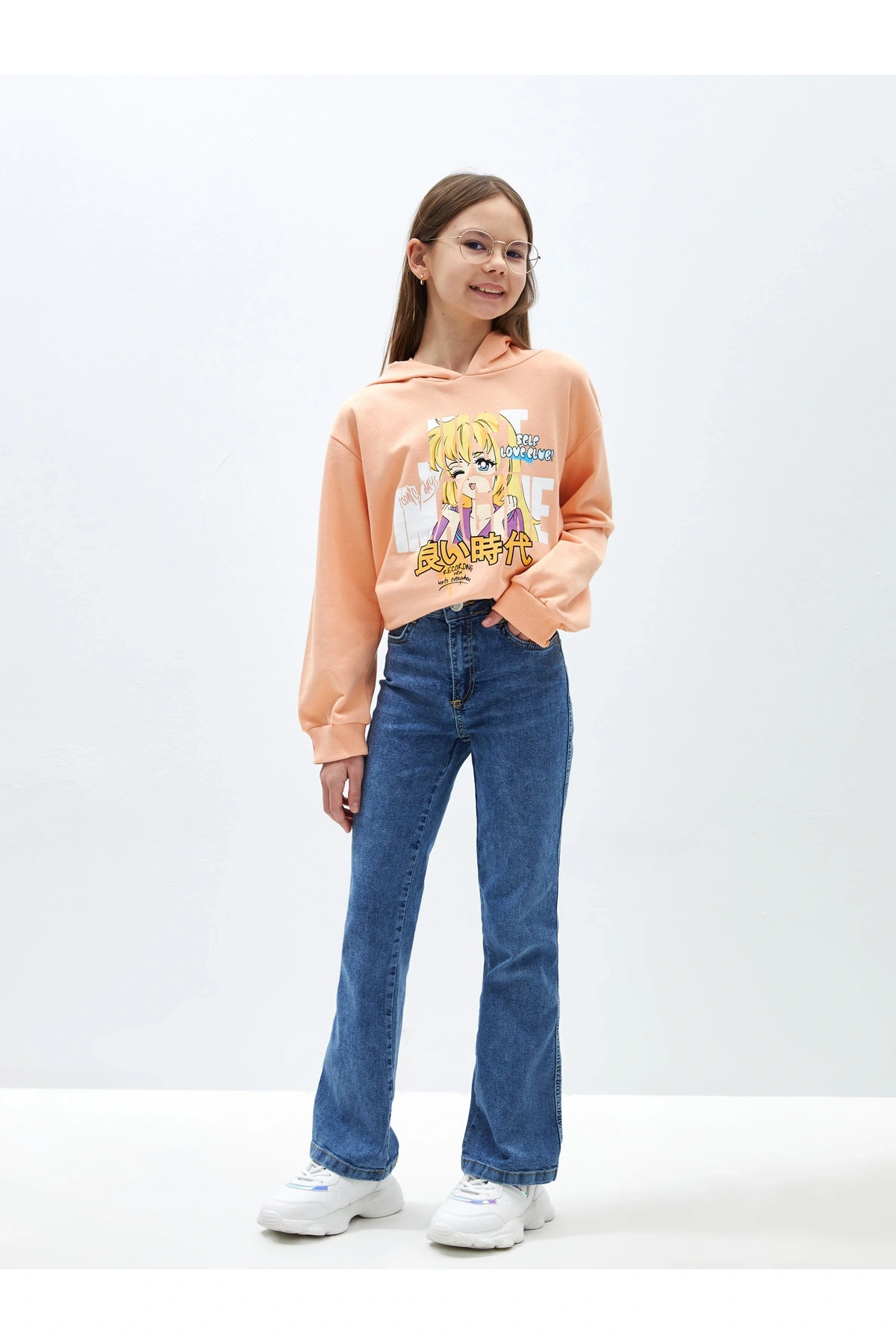 Basic İspanyol Paça Kız Çocuk Jean Pantolon