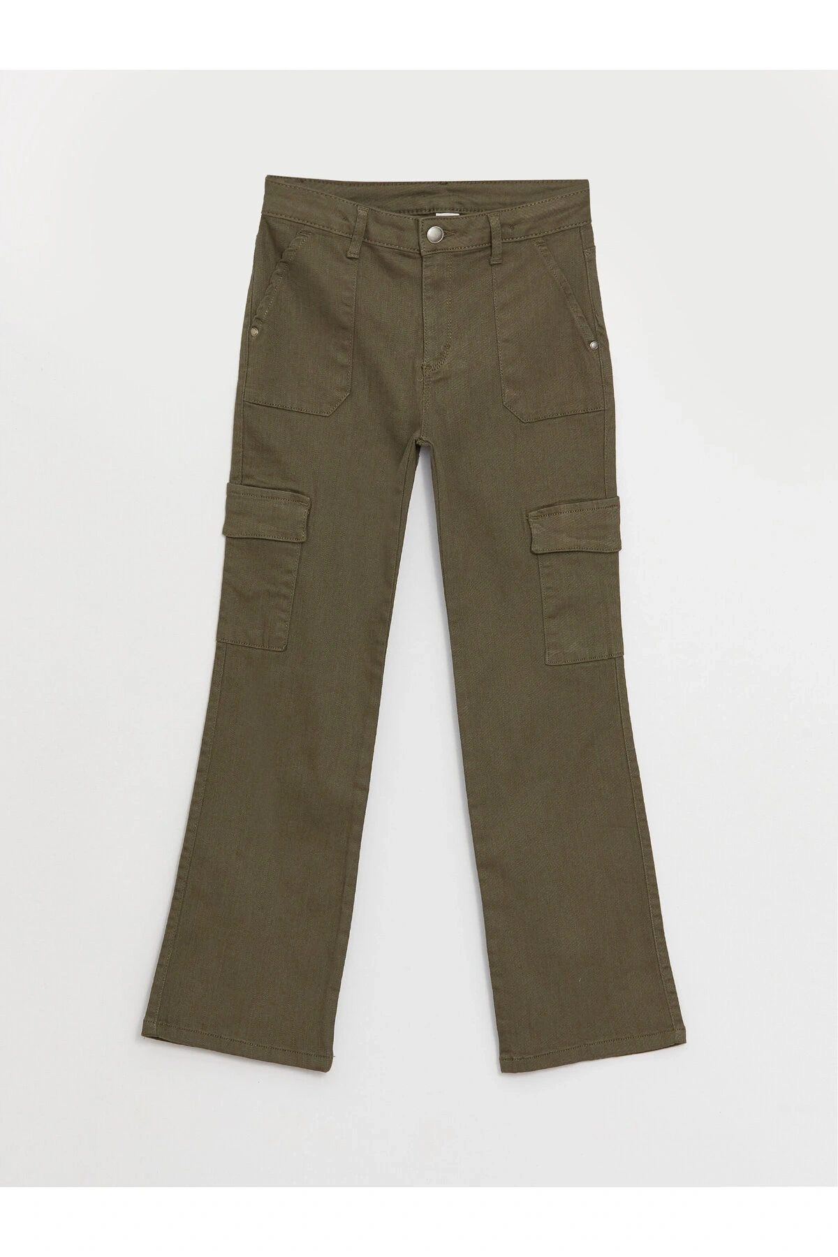 İspanyol Paça Kız Çocuk Kargo Jean Pantolon