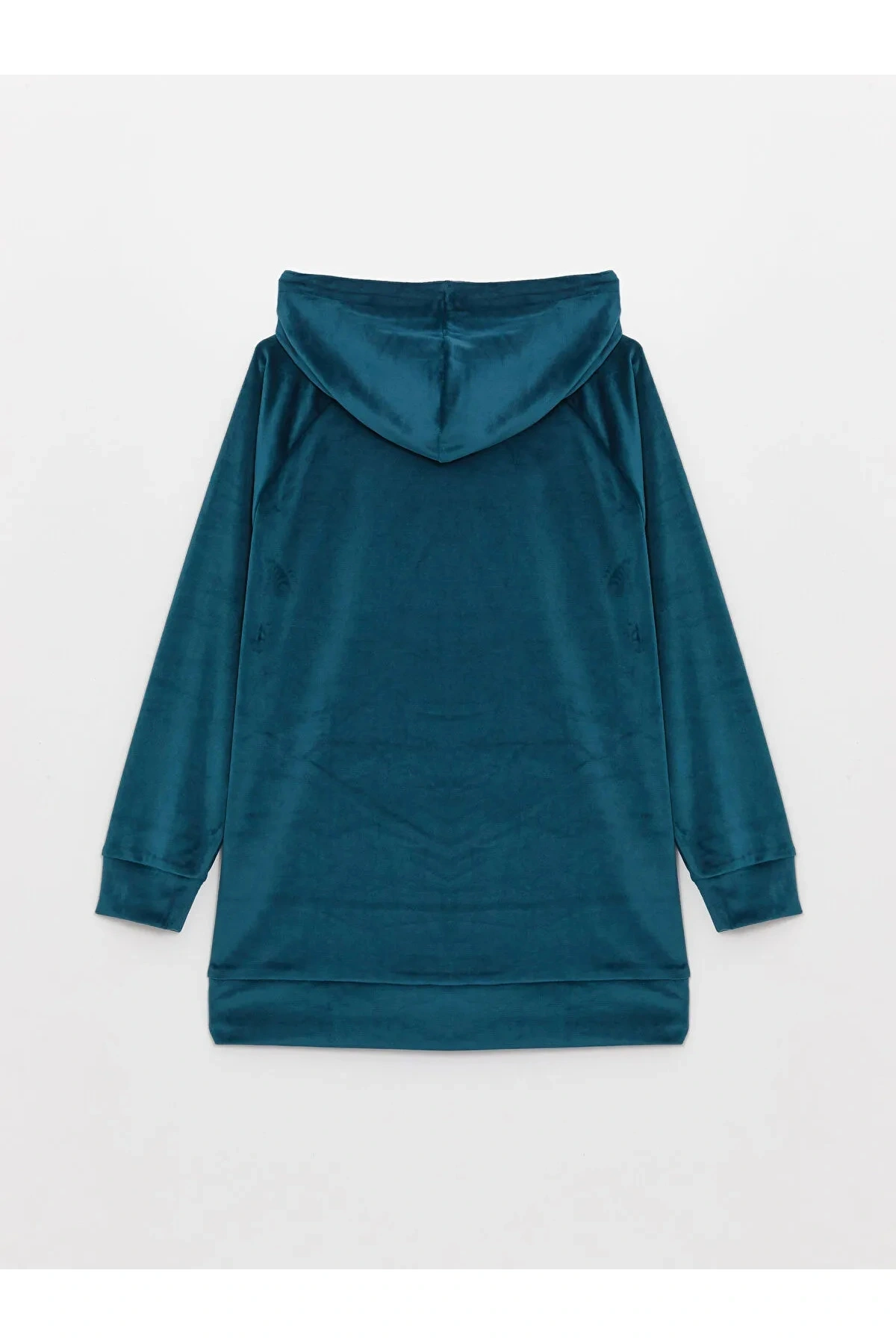 DREAM Kapüşonlu Nakışlı Uzun Kollu Kadife Kadın Pijama Üst Sweatshirt