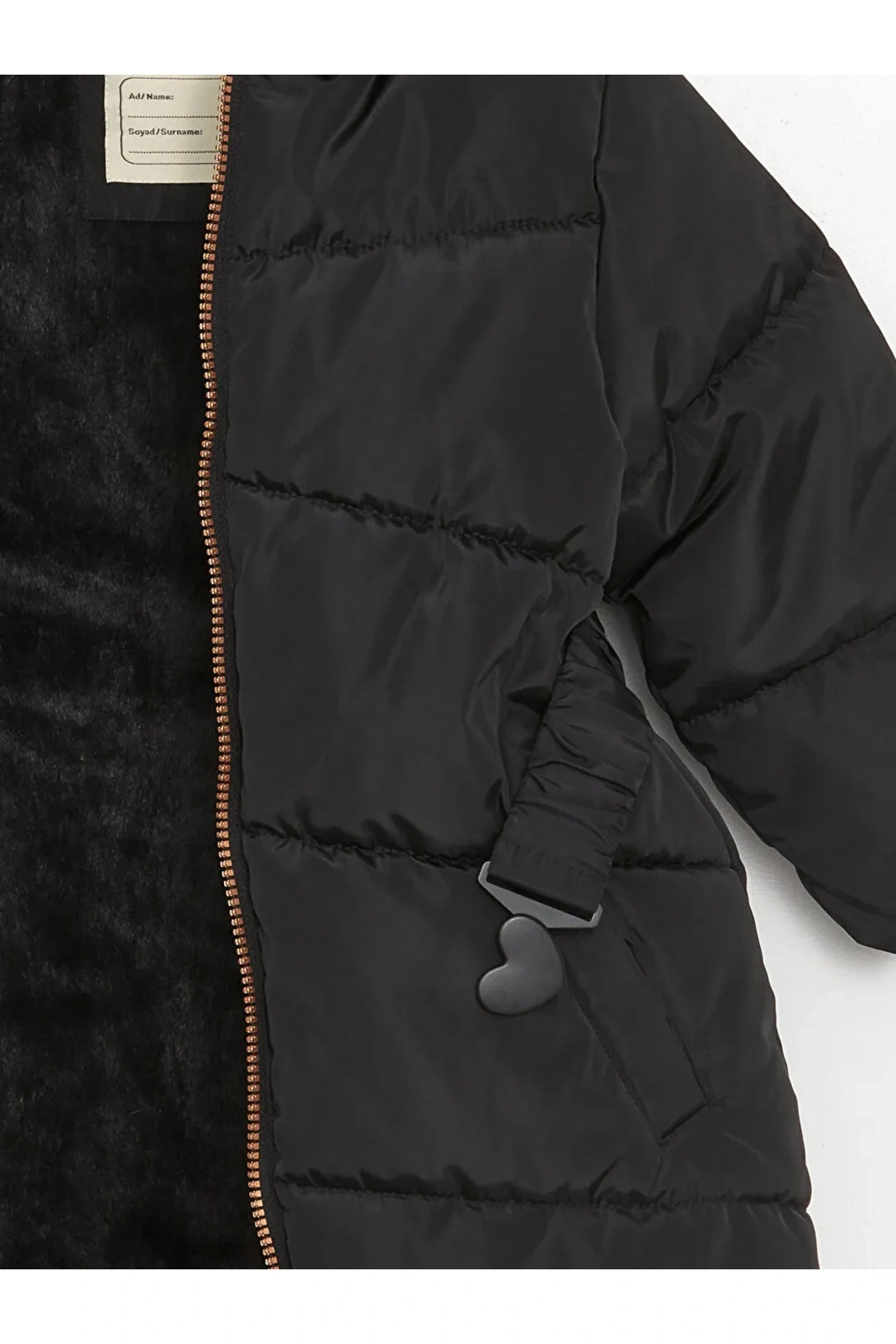 LCW Kids Yeni Siyah Kapüşonlu Kız Bebek Şişme Mont