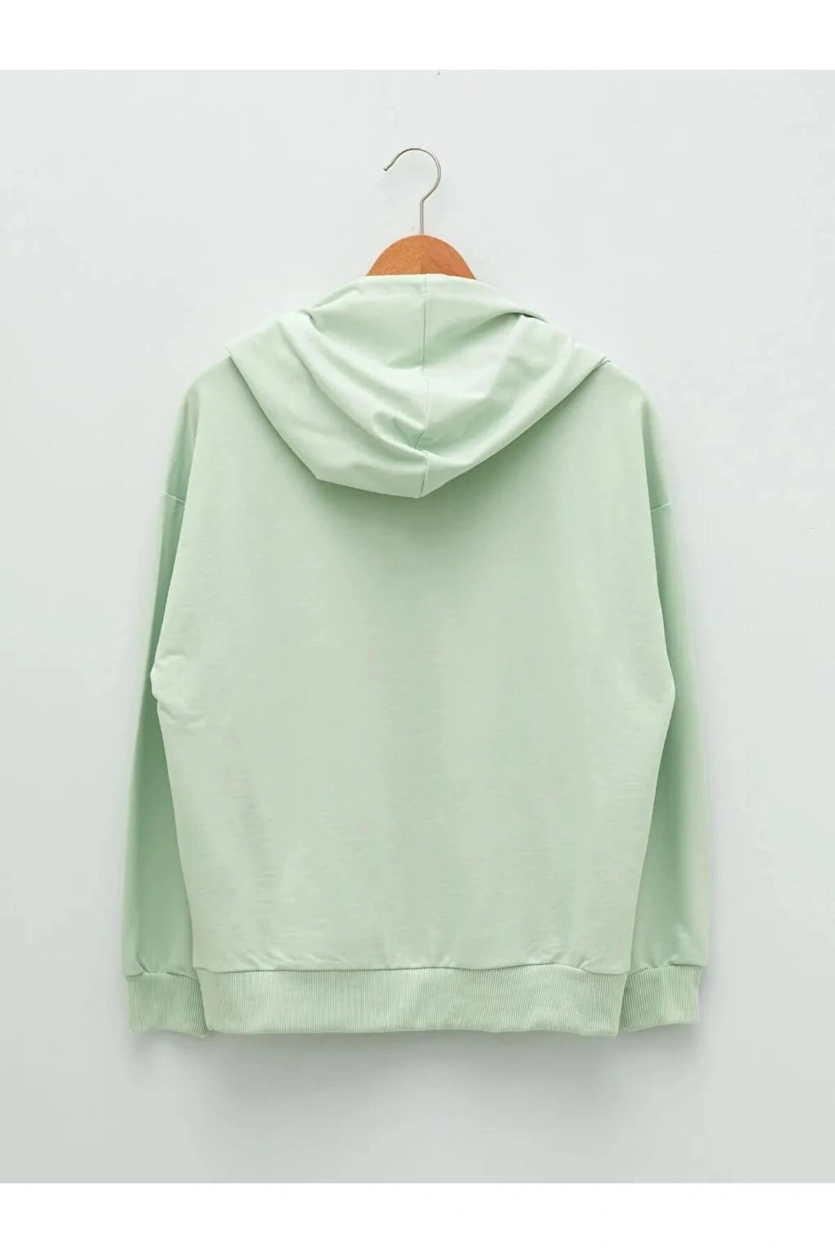 LCW Vision Yeşil Kapüşonlu Baskılı Uzun Kollu Kadın Sweatshirt