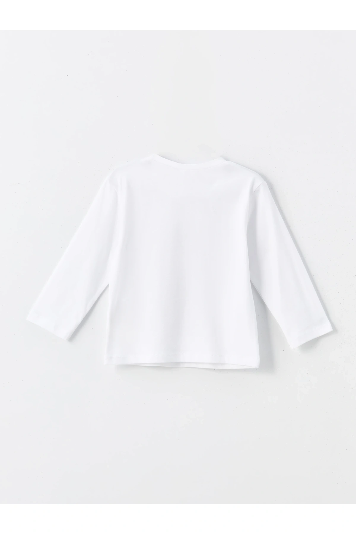 Bisiklet Yaka Uzun Kollu Baskılı Kız Bebek Tişört