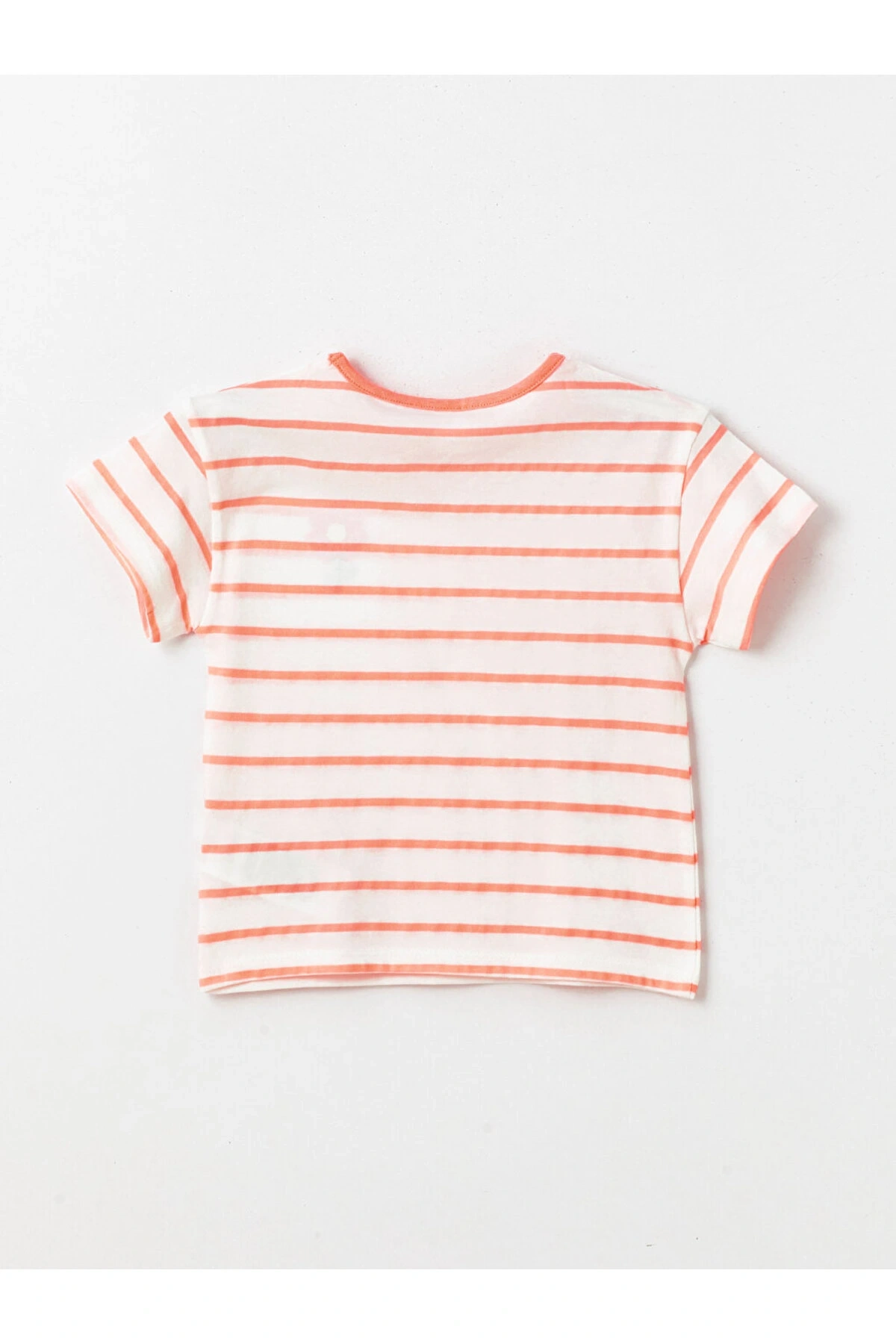 LCW baby Bisiklet Yaka Kısa Kollu Çizgili Kız Bebek Tişört ve Tayt 2li Takım