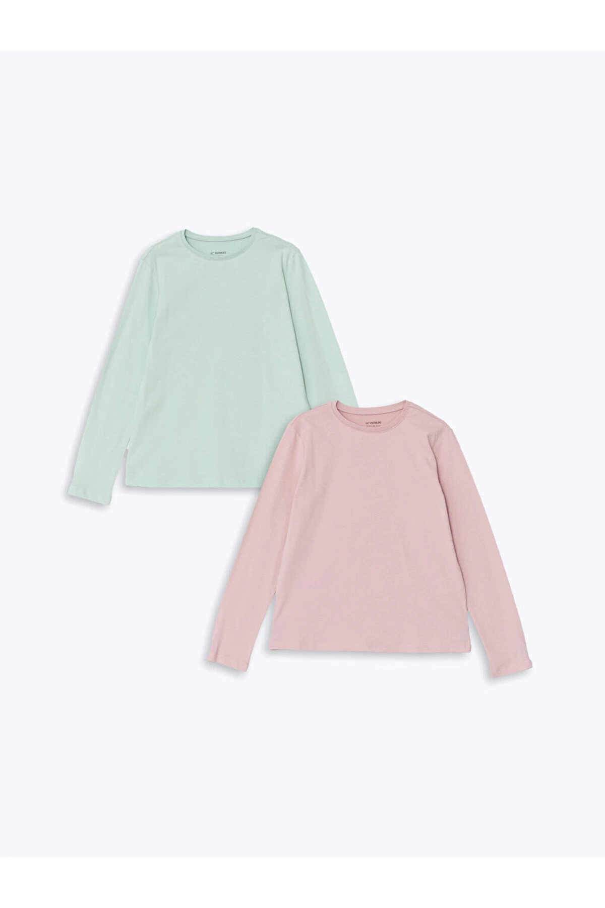 Bisiklet Yaka Kiz Cocuk Tisort 2li - W4BD09Z4