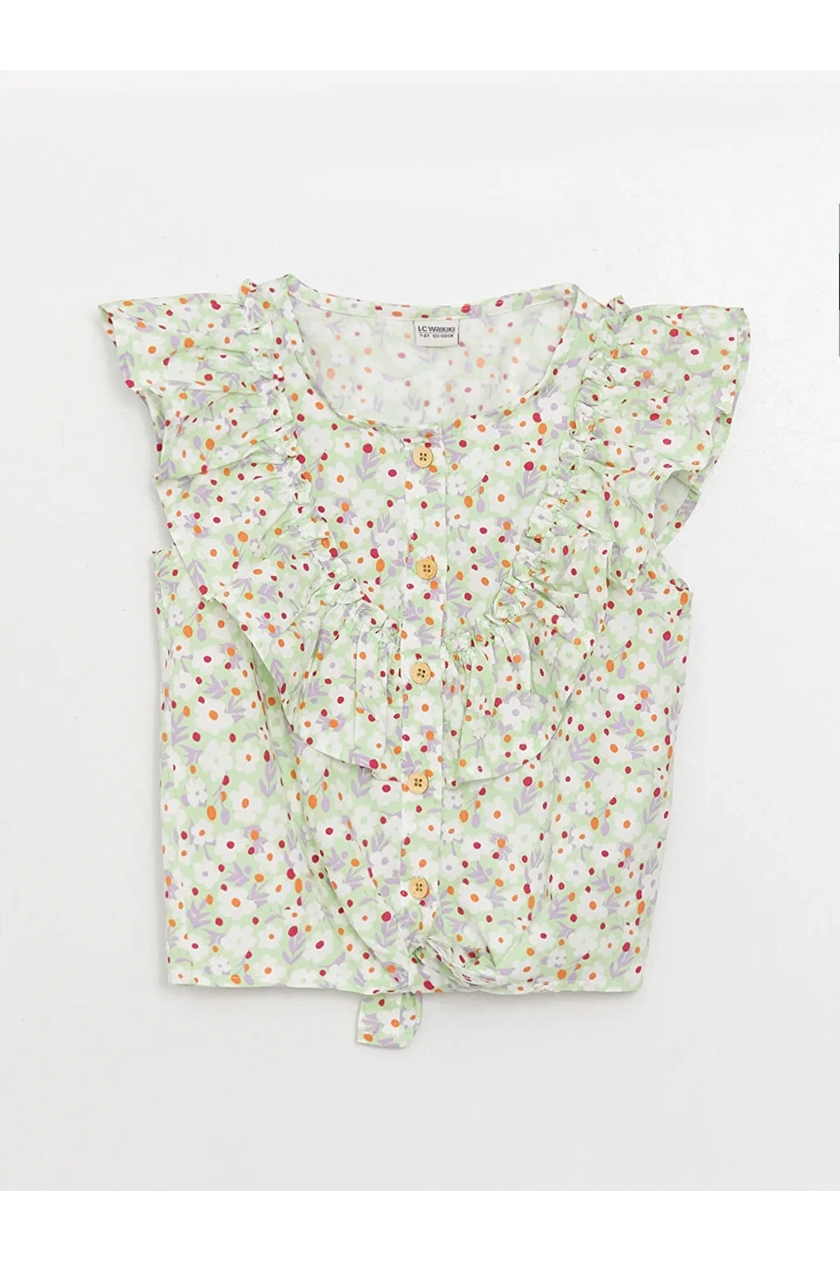 Lcw Kids Bisiklet Yaka Desenli Kız Çocuk Bluz