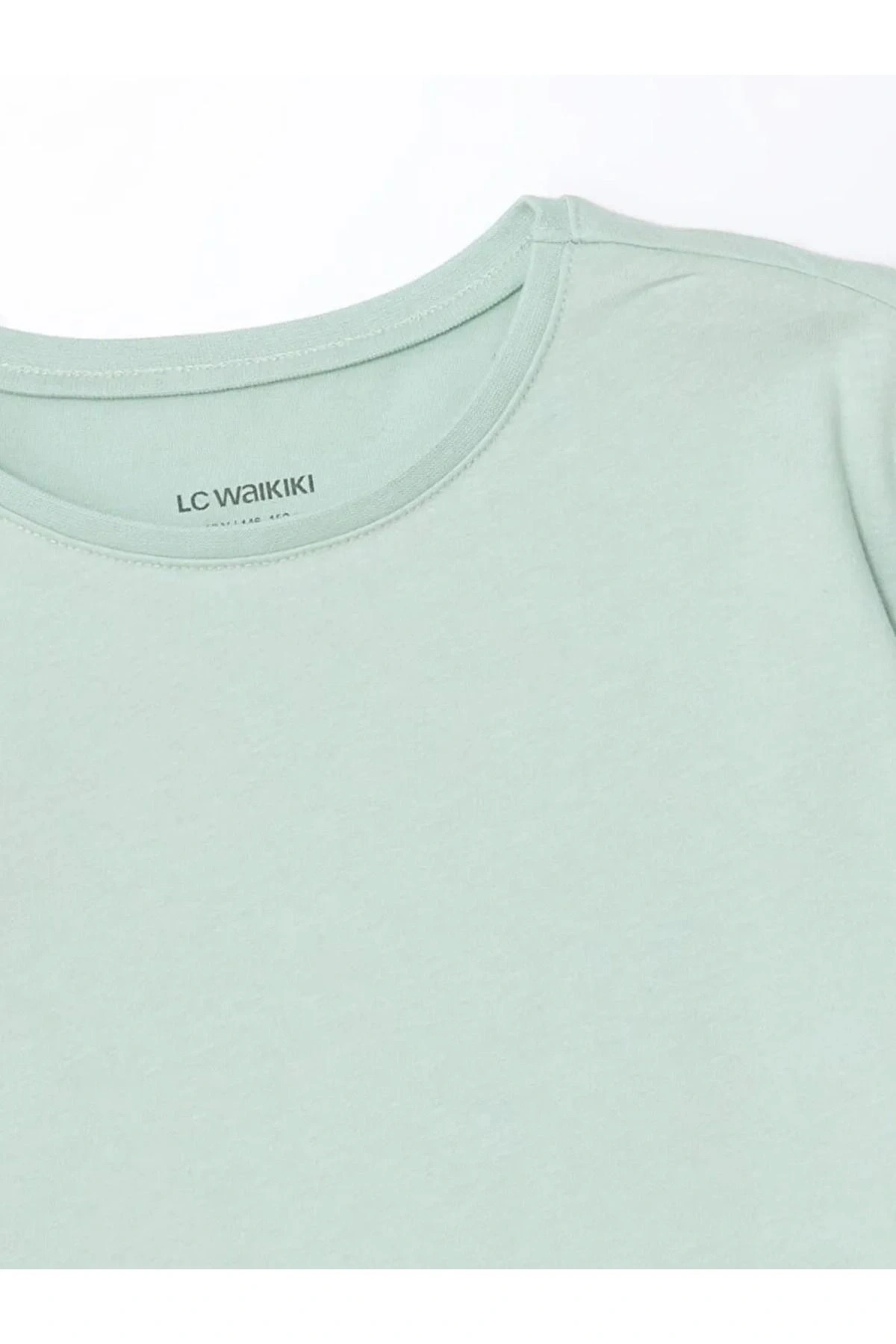 LCW Kids Açık Yeşil Bisiklet Yaka Kız Çocuk Tişört 2li