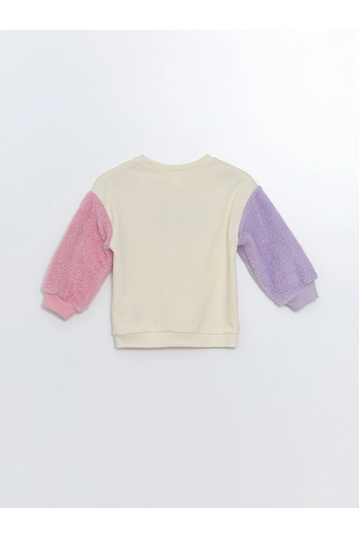 Lcw Kids Ekru Bisiklet Yaka Kalın Baskılı Kız Bebek Sweatshirt