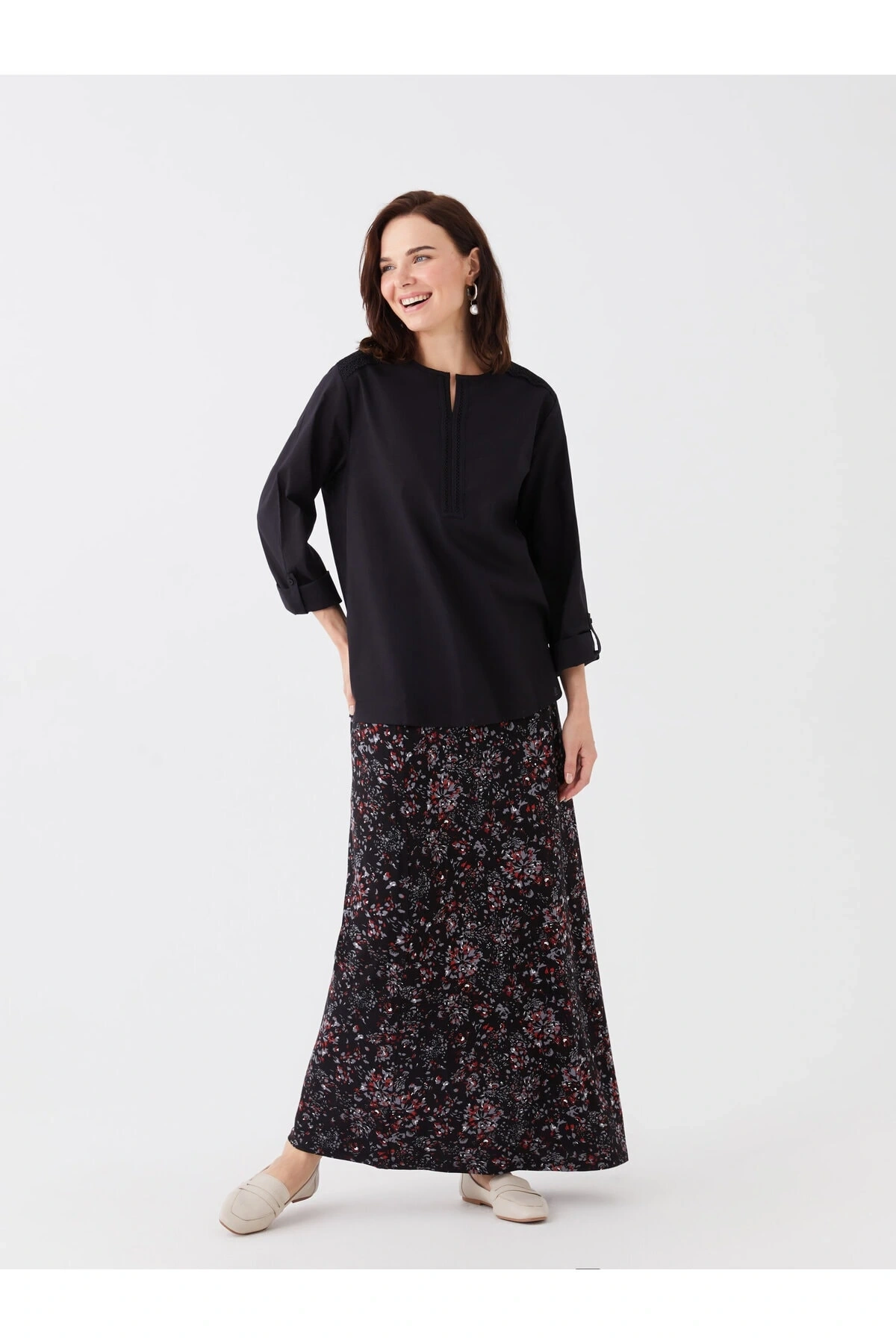 Grace Beli Lastikli Çiçekli Kadın Etek