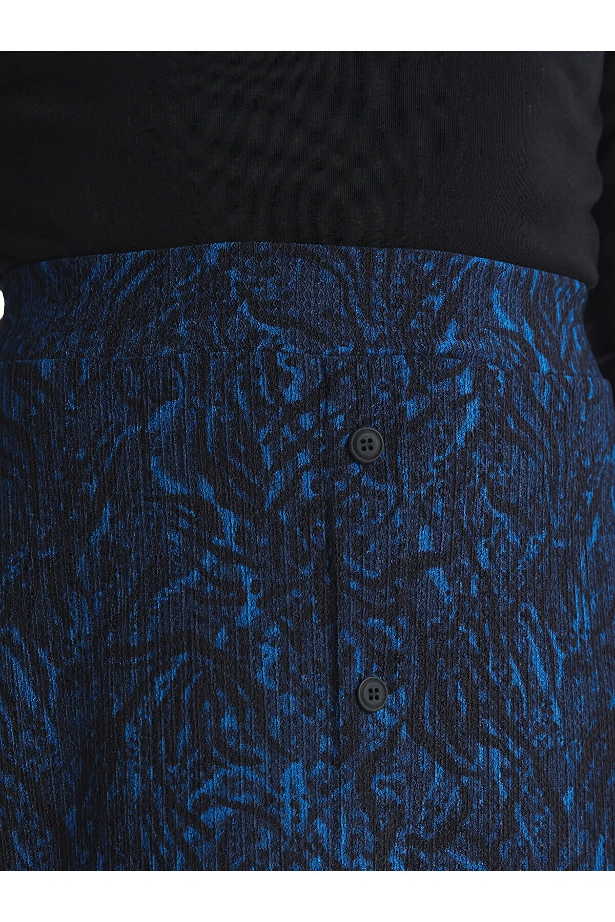 Grace Siyah Beli Lastikli Çiçekli A Kesim Kadın Etek