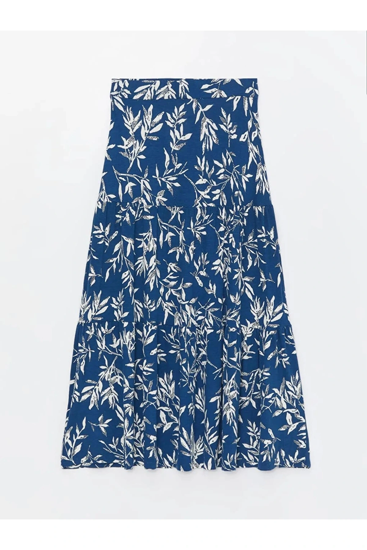LCW Grace Mavi Beli Lastikli Desenli A Kesim Kadın Etek