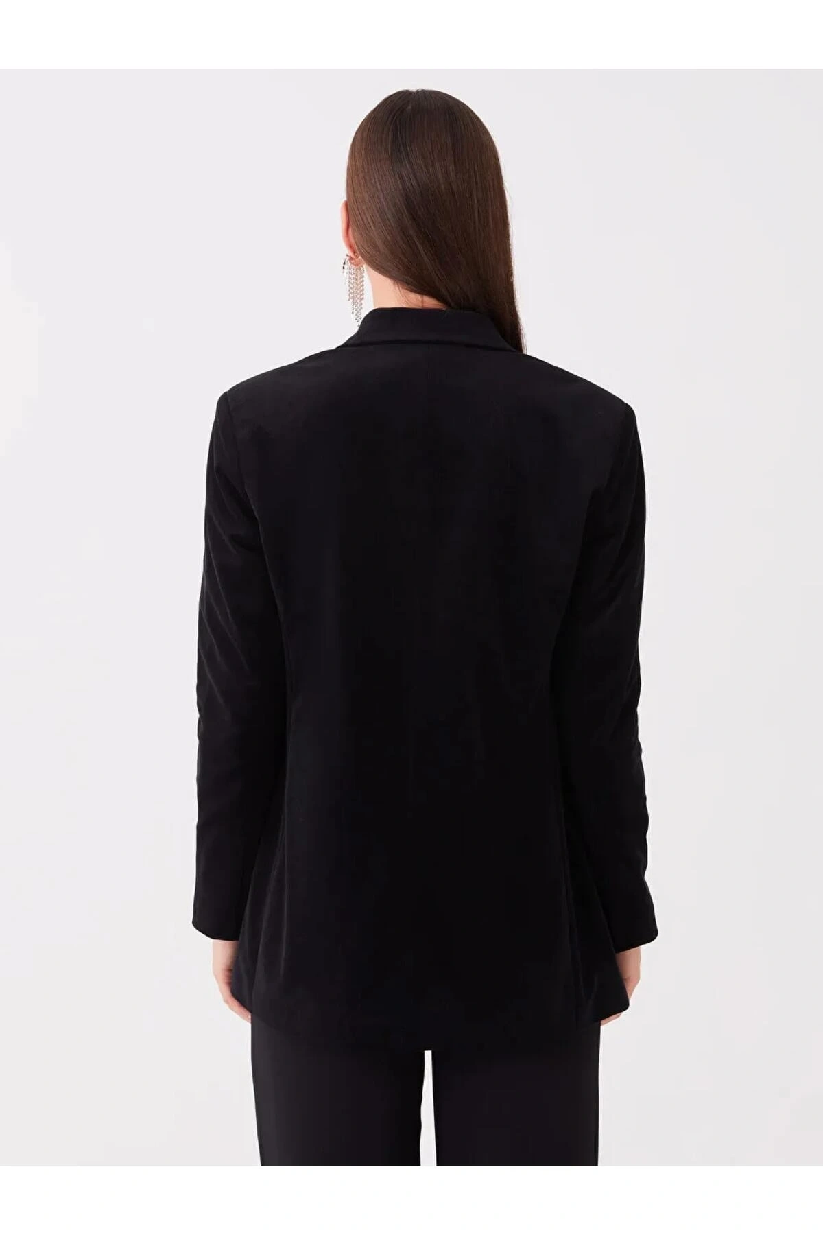 LCWAIKIKI Classic Siyah Düz Uzun Kollu Kadın Blazer Ceket