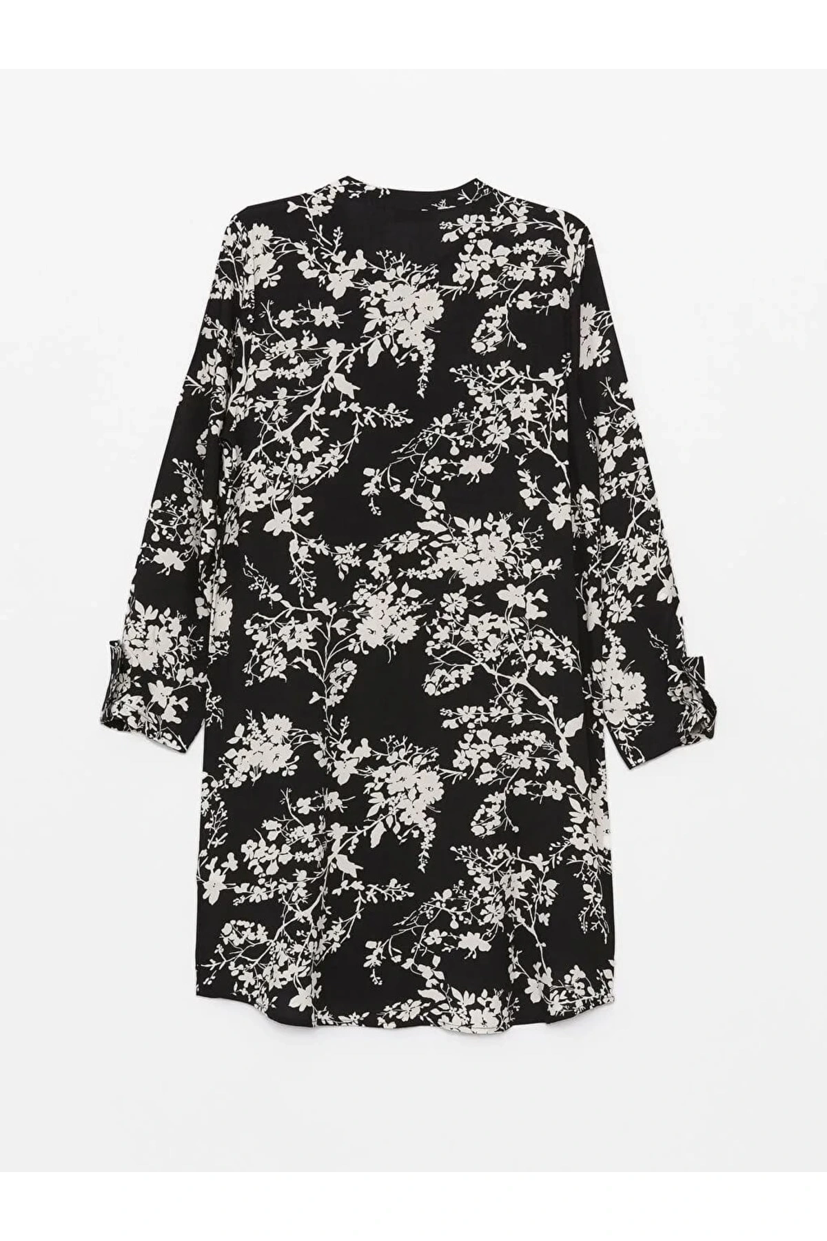 LCW Grace Siyah Bisiklet Yaka Desenli Kadın Gömlek Tunik