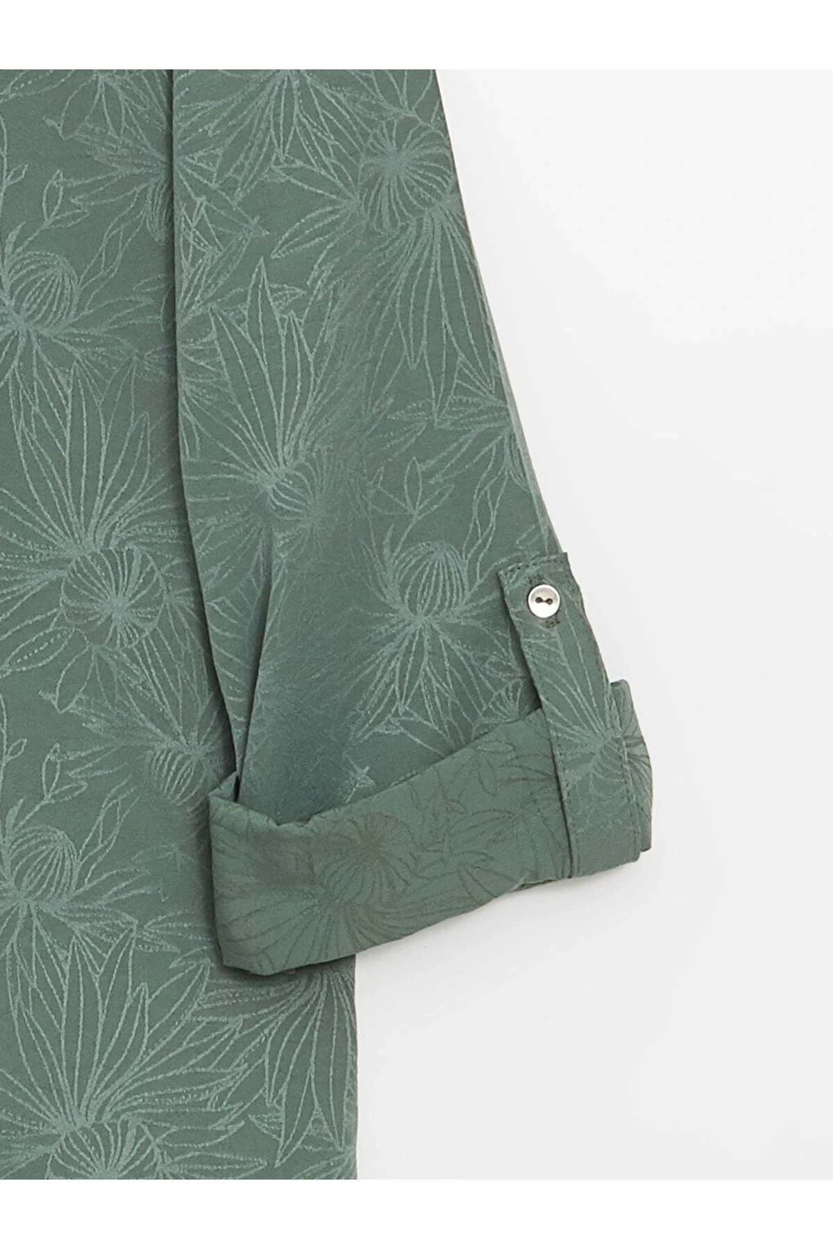 V Yaka Çiçekli Uzun Kollu Kadın Bluz