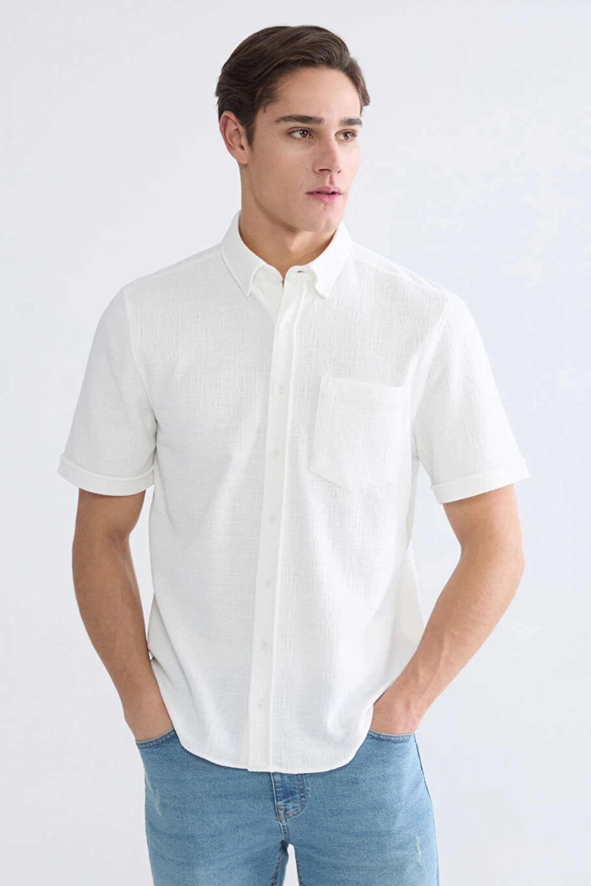 CWAIKIKI Classic Beyaz Regular Fit Erkek Gömlek