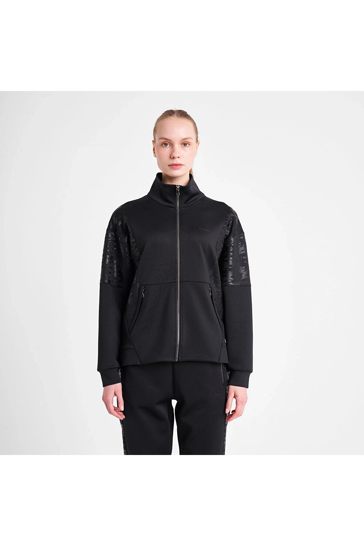 Kadın Fermuarlı Sweatshirt SİYAH