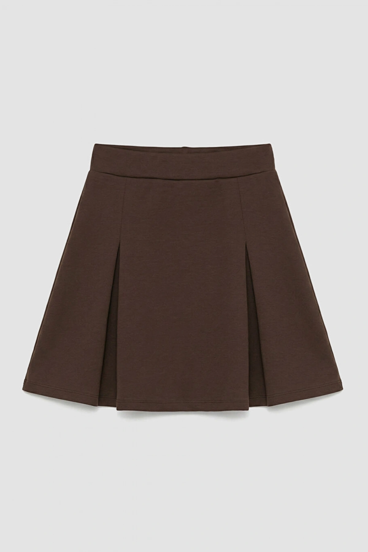 LCW Kids Kahverengi Pileli Kız Çocuk Etek