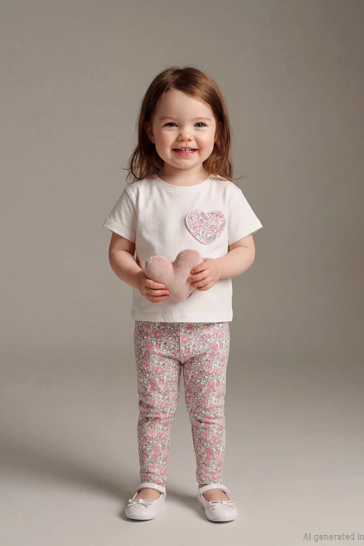 LCW baby Ekru Bisiklet Yaka Kız Bebek Tişört Ve Tayt