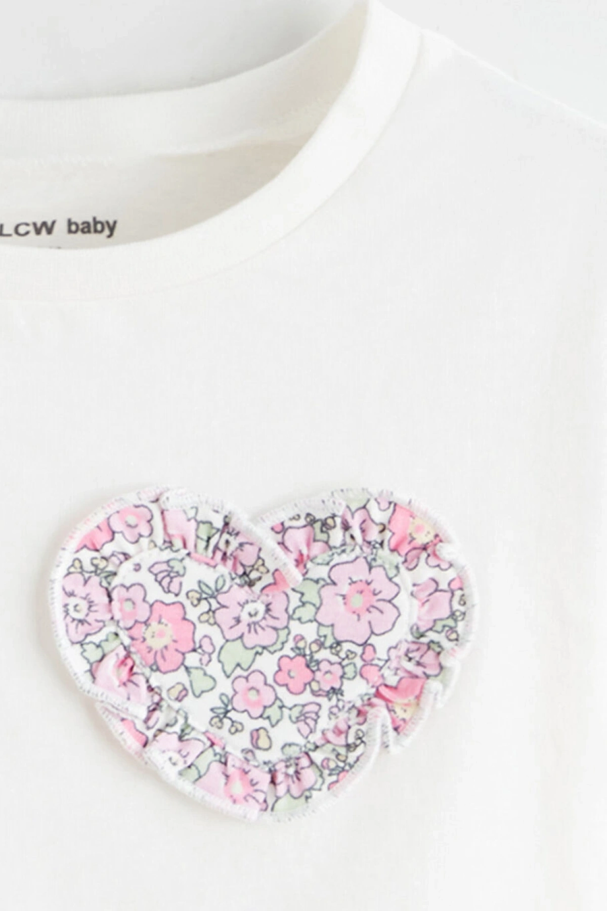 LCW baby Ekru Bisiklet Yaka Kız Bebek Tişört Ve Tayt