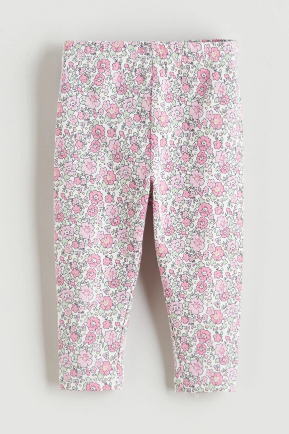 LCW baby Ekru Bisiklet Yaka Kız Bebek Tişört Ve Tayt