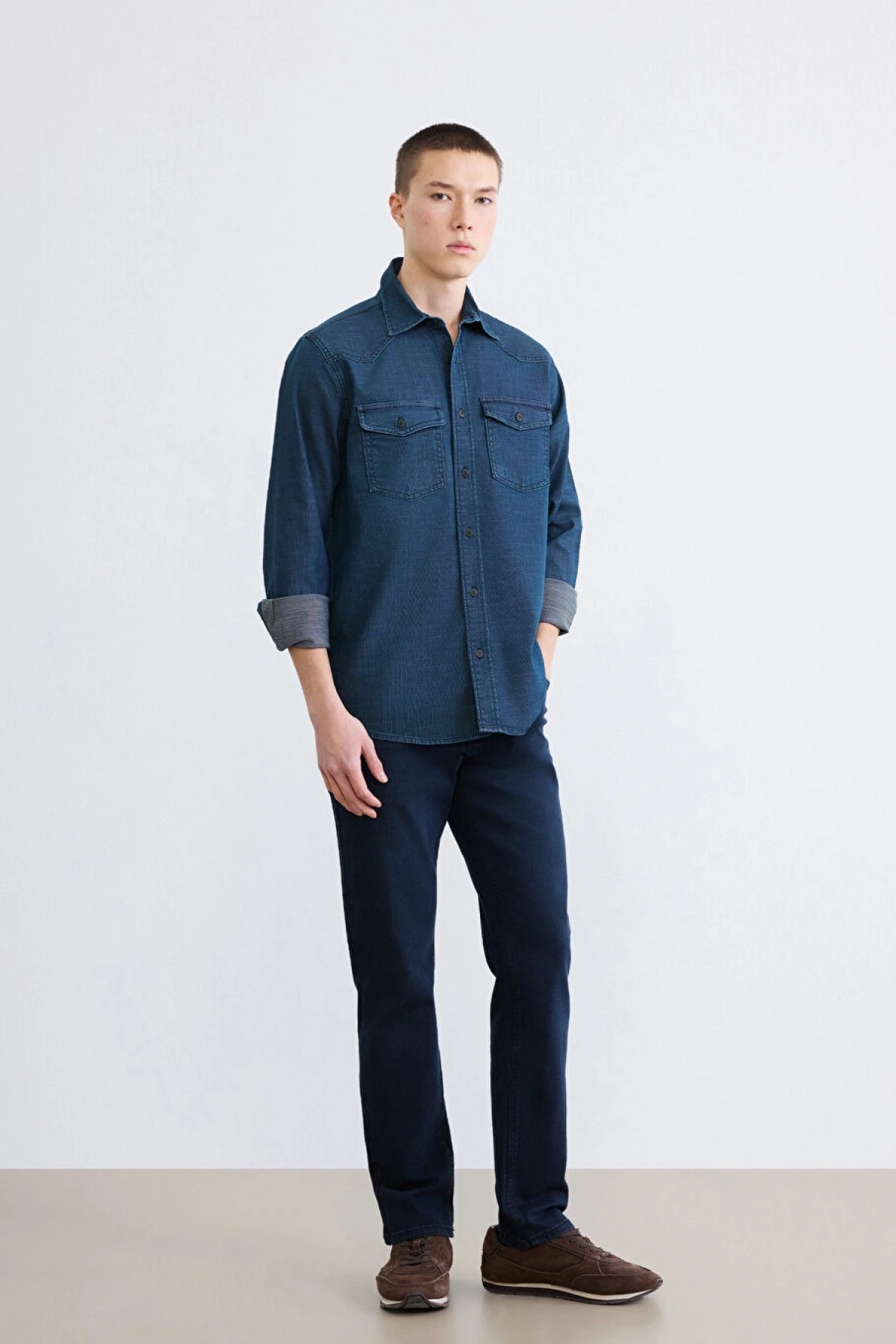 LCW Jeans Indigo Regular Fit Erkek Jean Gömlek