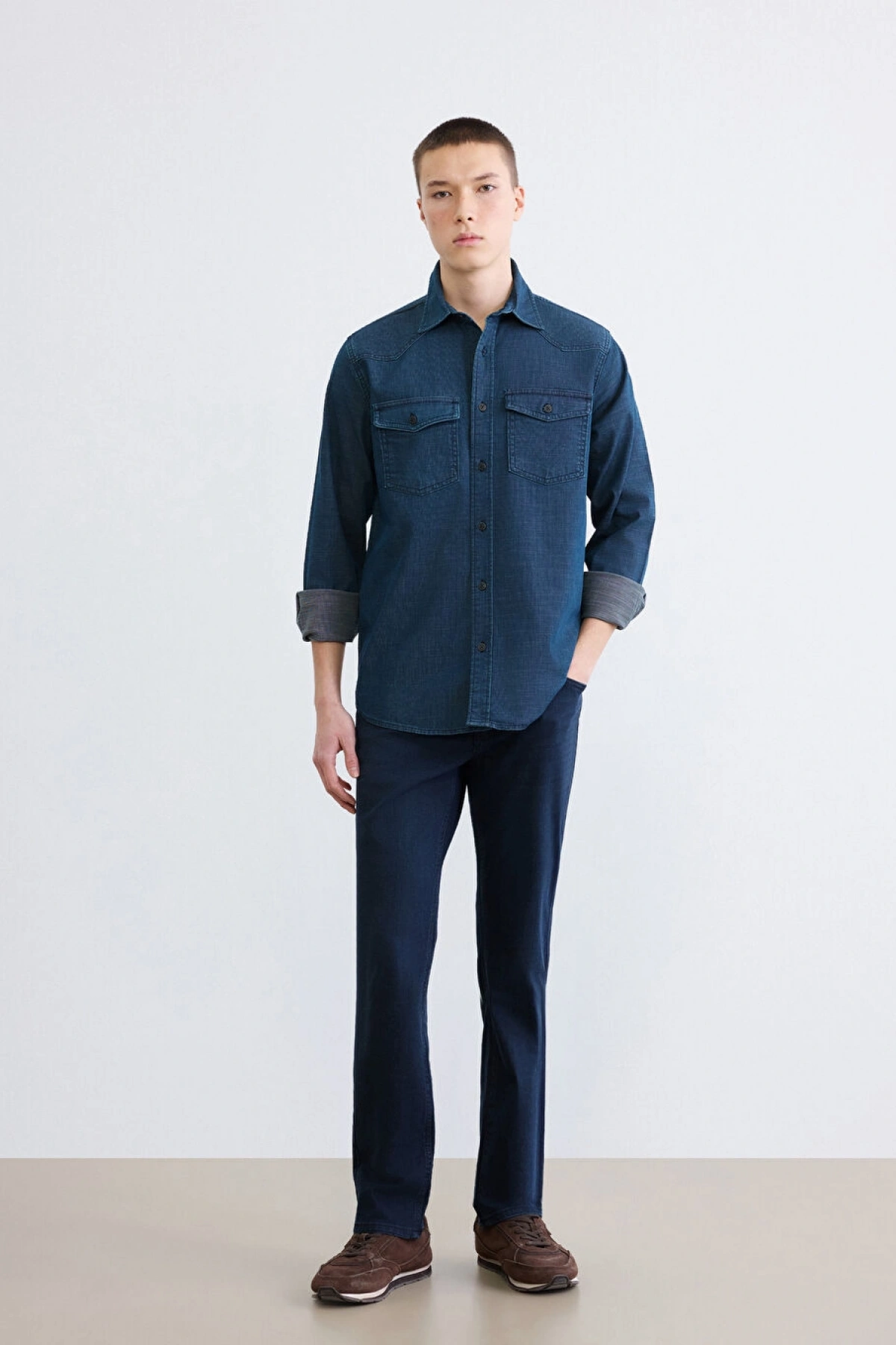 LCW Jeans Indigo Regular Fit Erkek Jean Gömlek