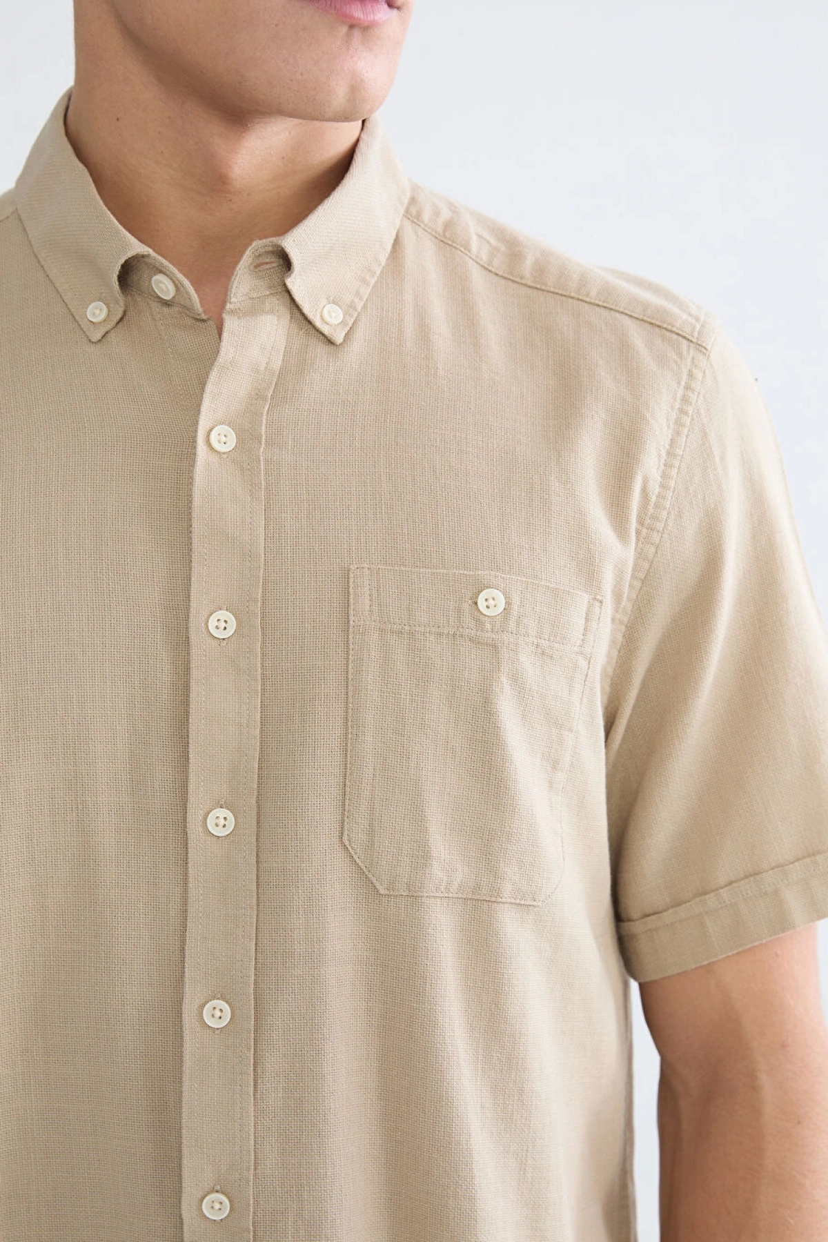 LCWAIKIKI Classic Bej Regular Fit Poplin Erkek Gömlek