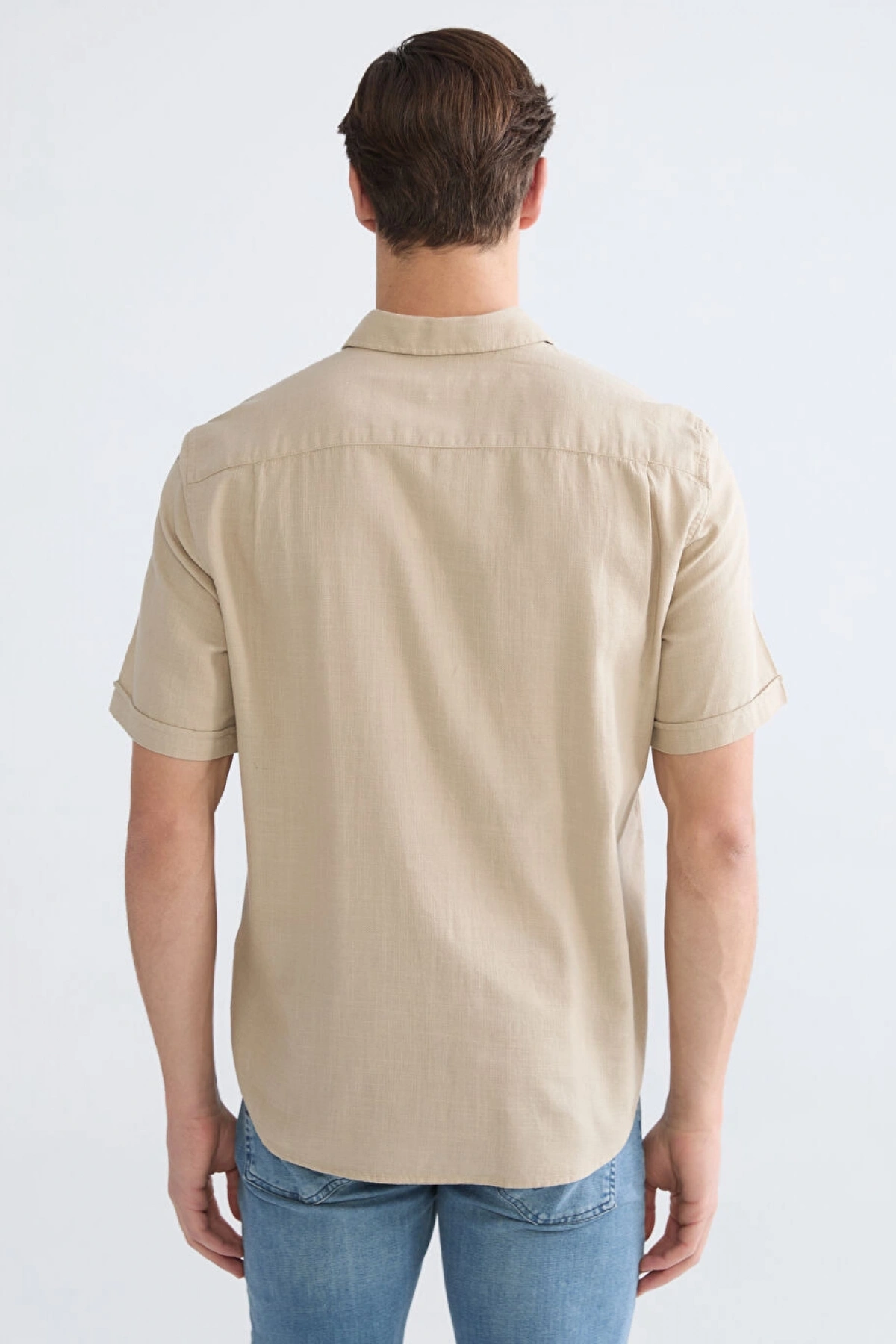 LCWAIKIKI Classic Bej Regular Fit Poplin Erkek Gömlek