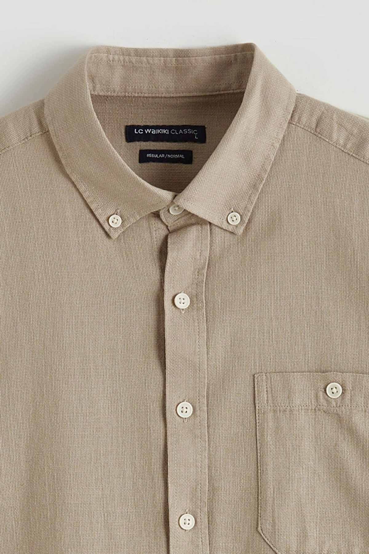 LCWAIKIKI Classic Bej Regular Fit Poplin Erkek Gömlek