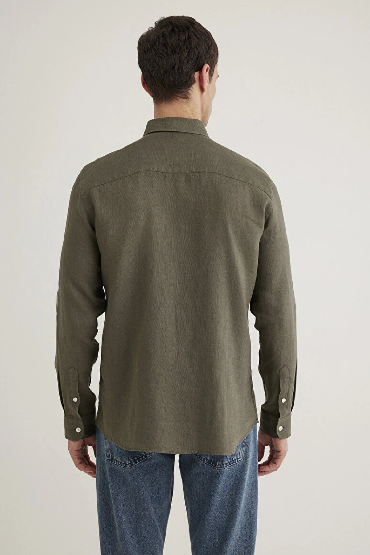 Haki Keten Gömlek