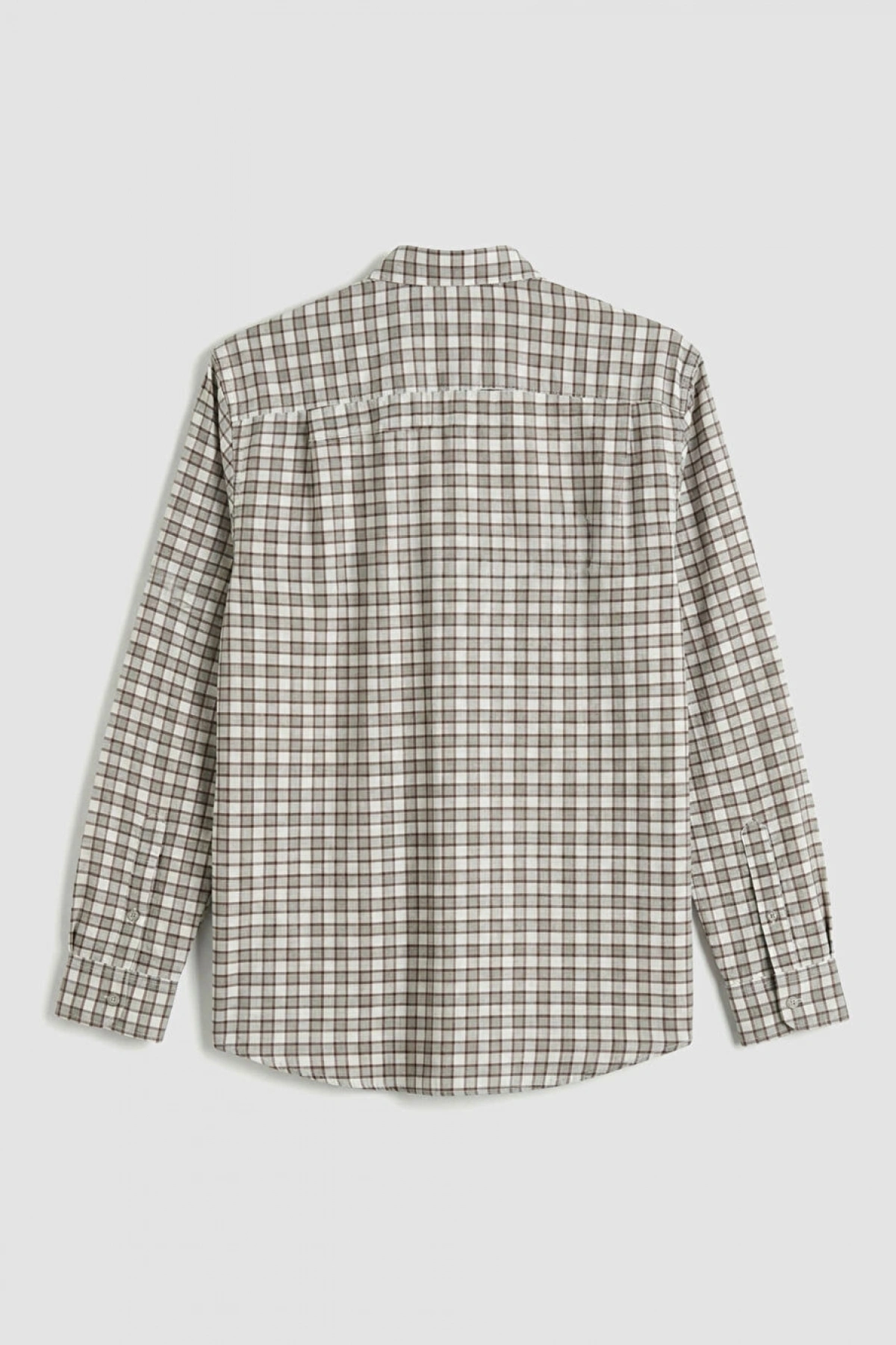 LCWAIKIKI Classic Gri Regular Fit Ekose Gabardin Erkek Gömlek