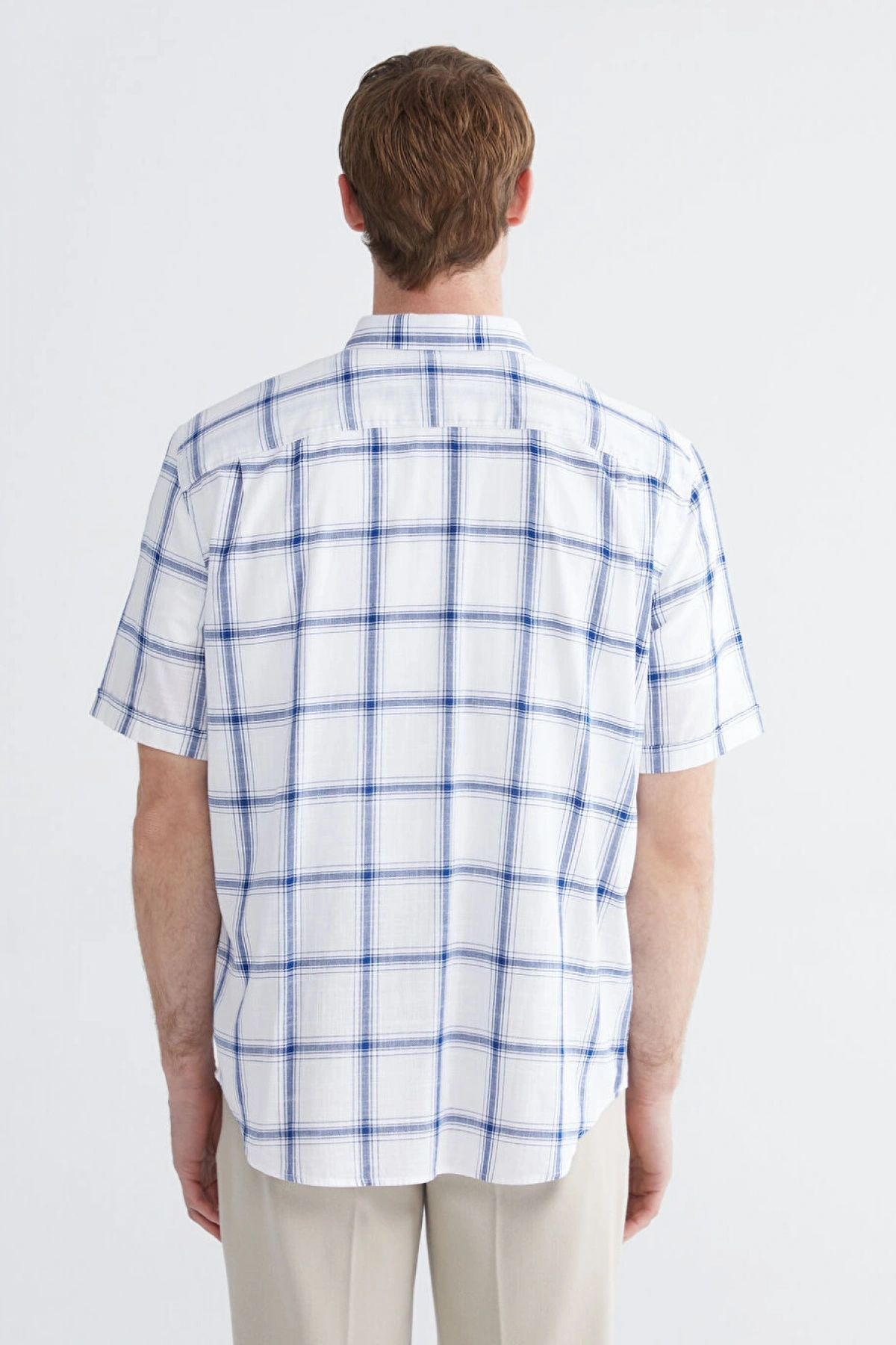 LCWAIKIKI Classic Beyaz Regular Fit Kareli Erkek Gömlek