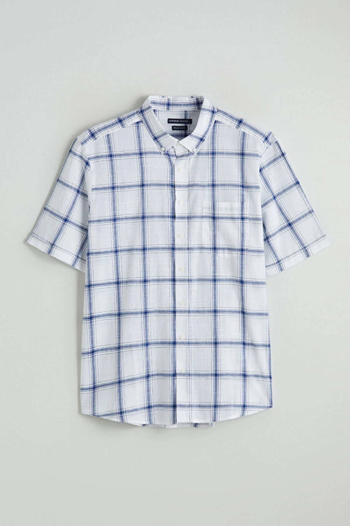 LCWAIKIKI Classic Beyaz Regular Fit Kareli Erkek Gömlek