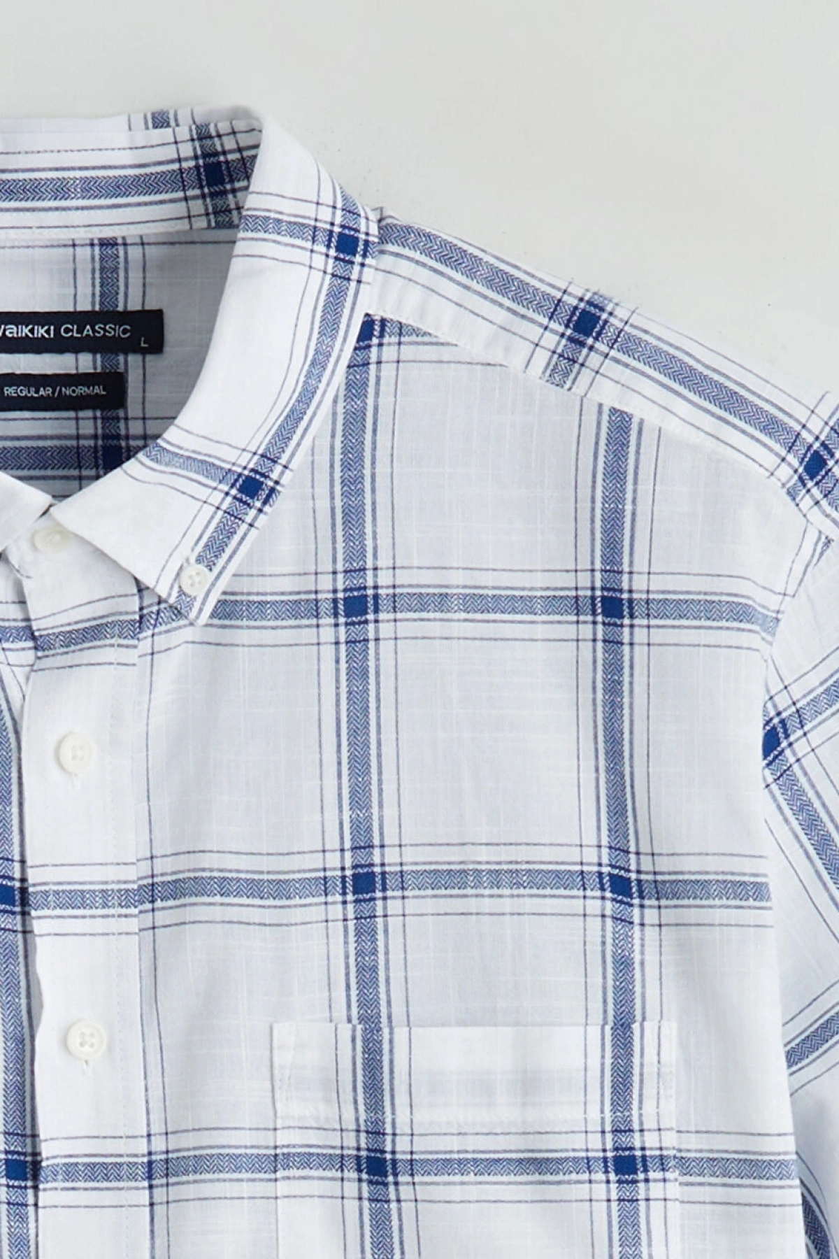 LCWAIKIKI Classic Beyaz Regular Fit Kareli Erkek Gömlek
