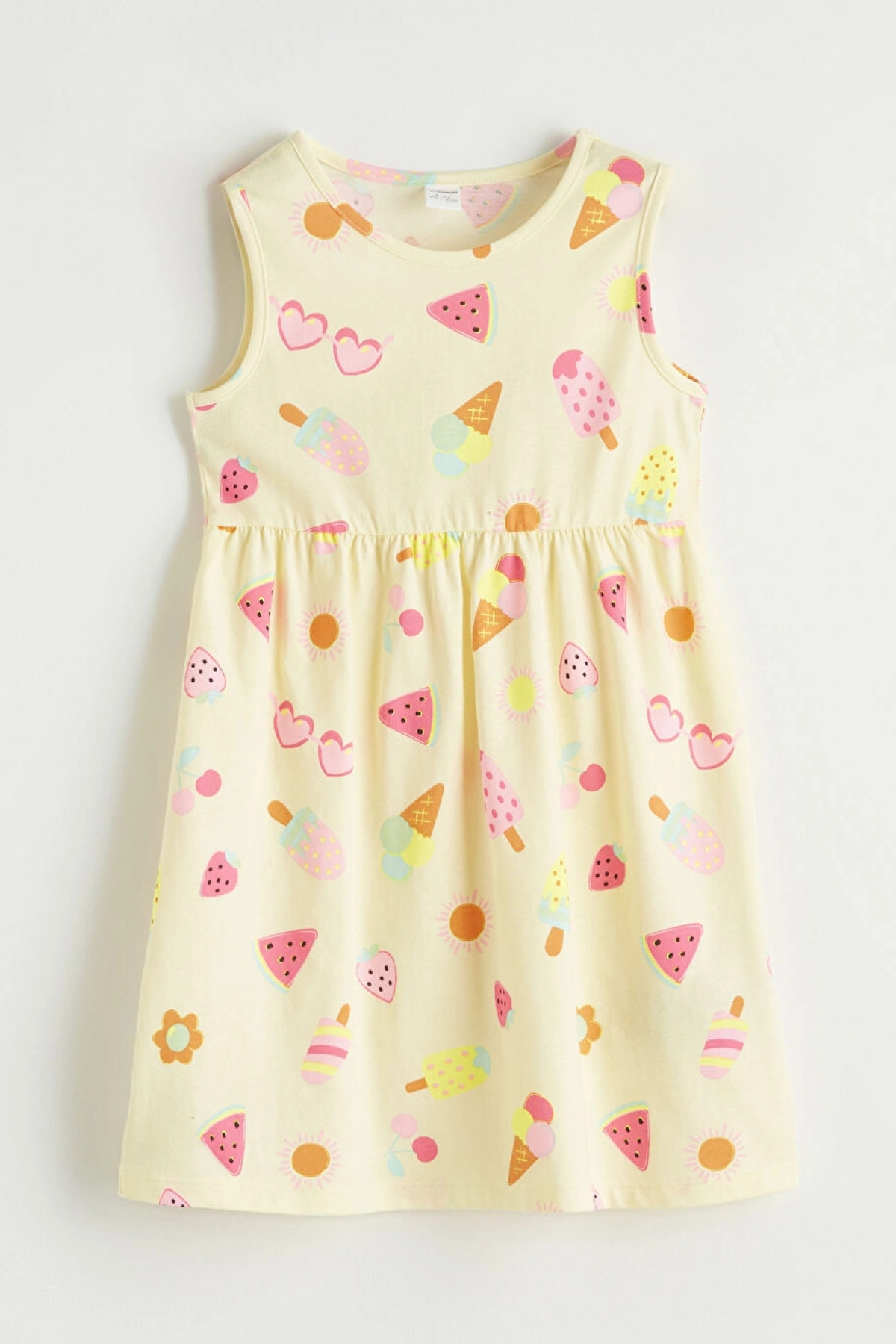 LCW Kids Sarı Desenli Kız Çocuk Elbise
