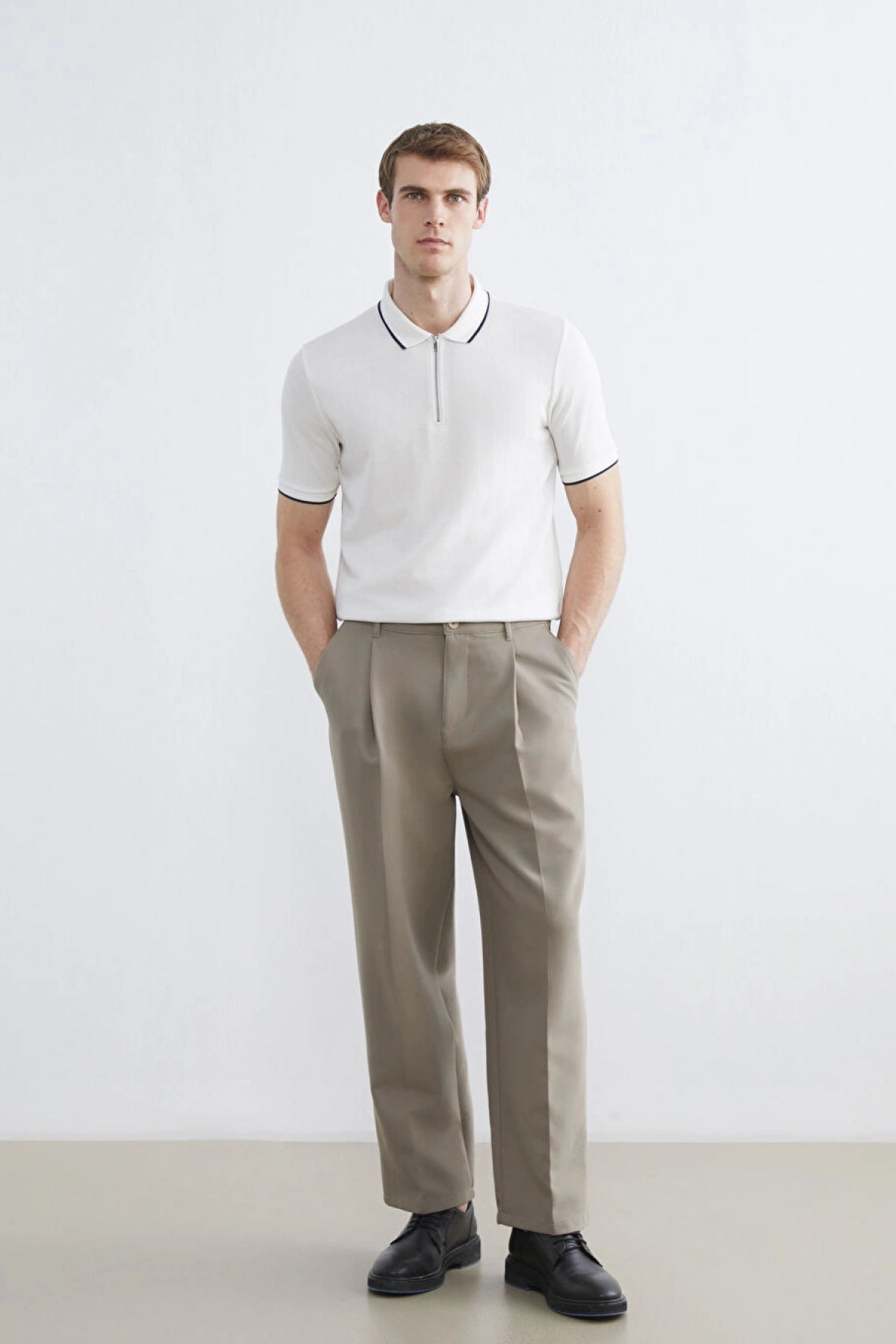 LCWAIKIKI Classic Beyaz Polo Yaka Erkek Tişört