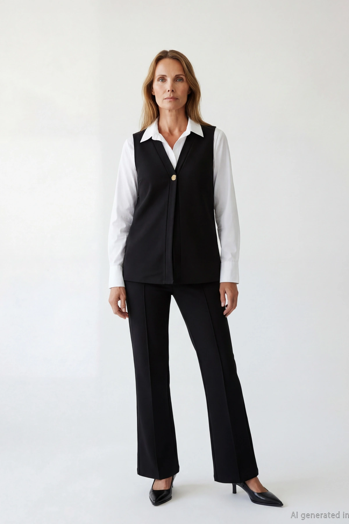 LCW Grace Siyah V Yaka Kadın Yelek