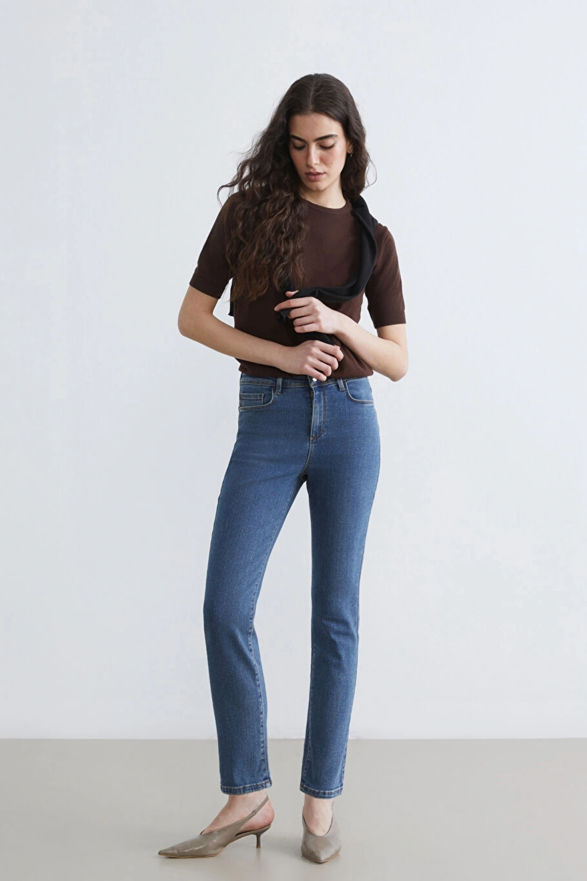 LCWAIKIKI Classic Indigo Yüksek Bel Slim Fit Kadın Jean Pantolon