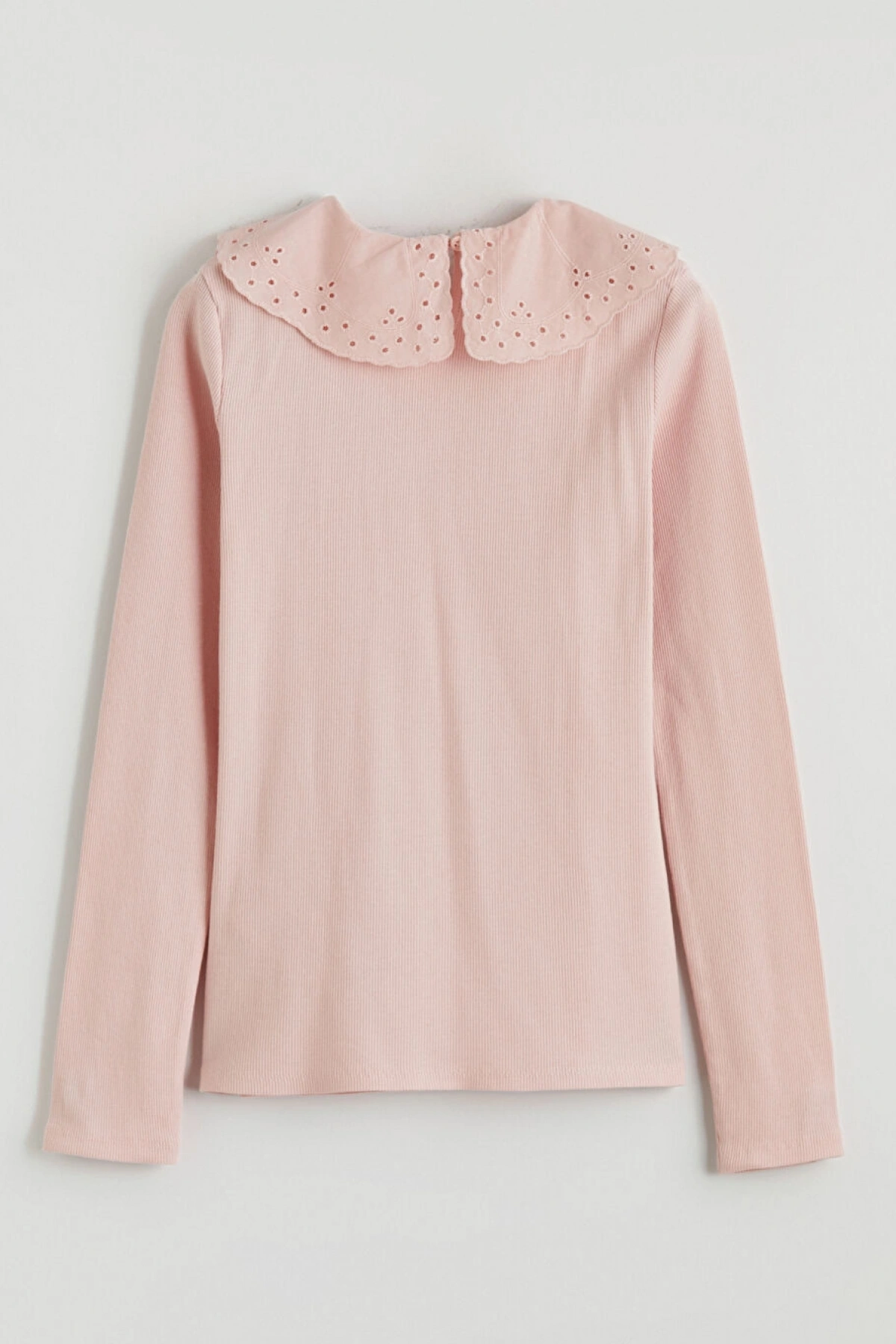 LCW Kids Pembe Bebe Yaka Fisto Detaylı Kız Çocuk Tişört