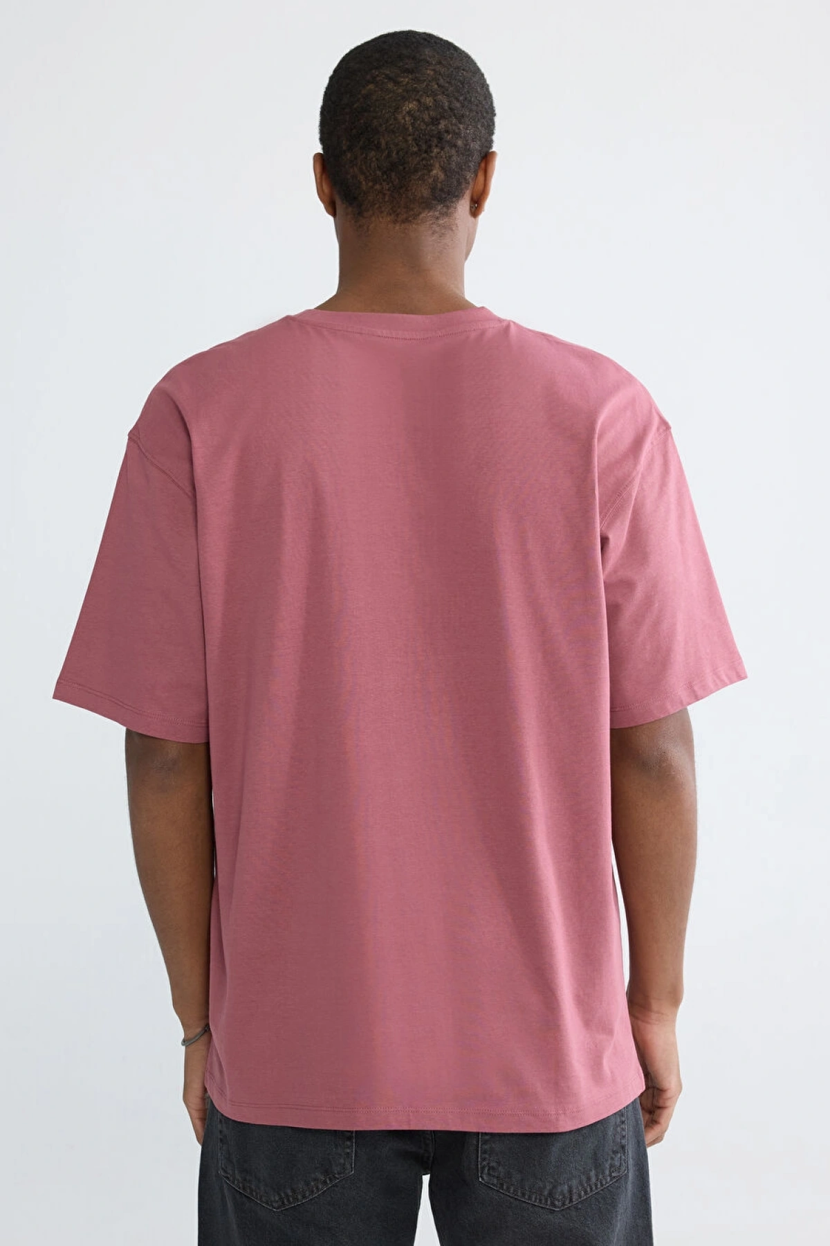 XSIDE Pembe Bisiklet Yaka Baskılı Erkek Tişört