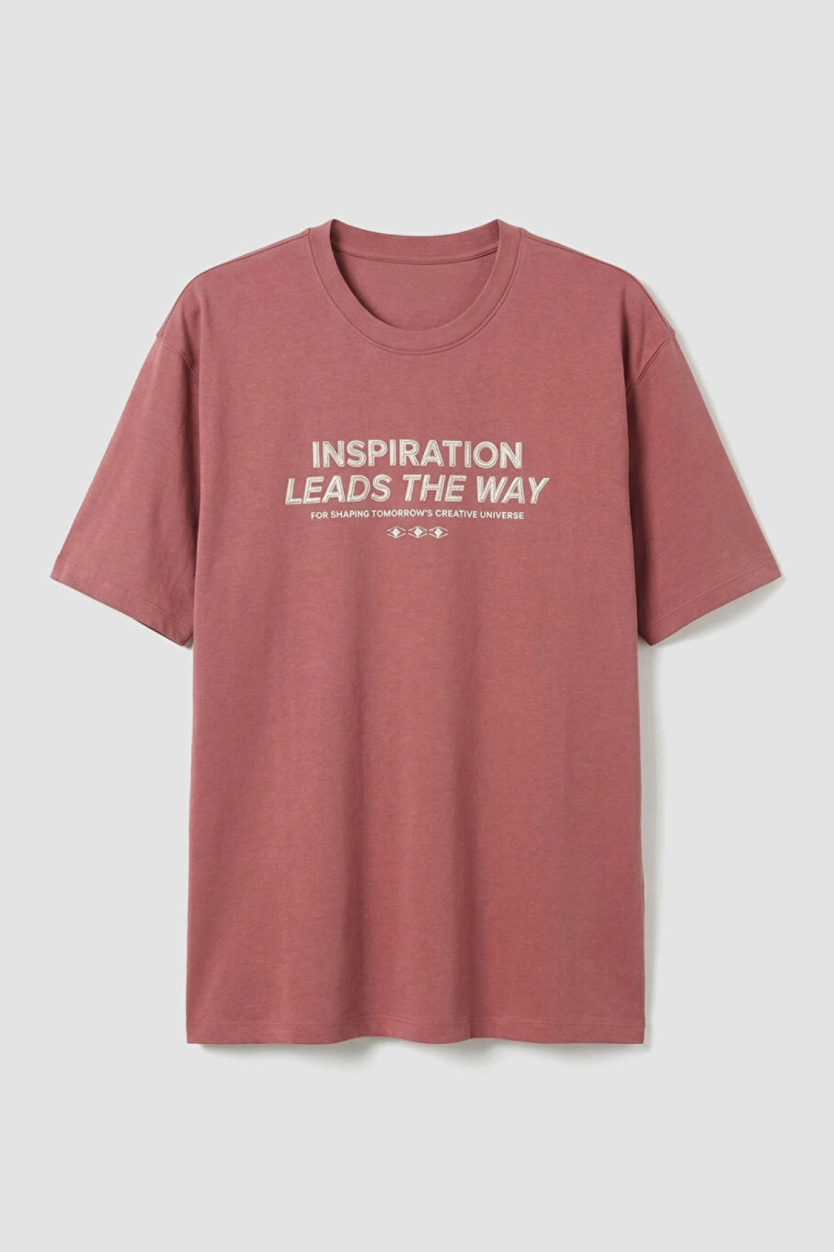 XSIDE Pembe Bisiklet Yaka Baskılı Erkek Tişört