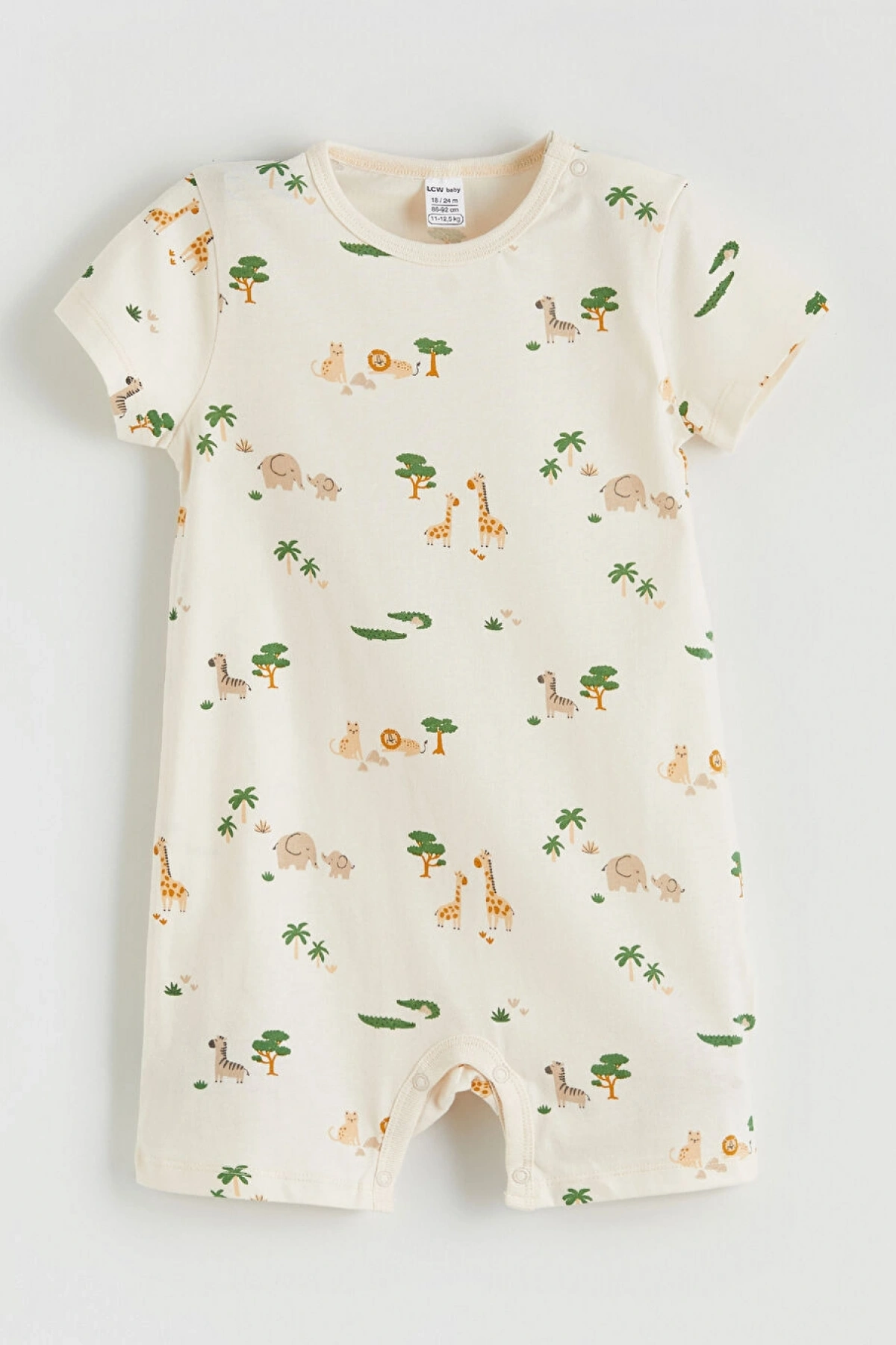 LCW baby Yeşil Baskılı Erkek Bebek Tulum 2li